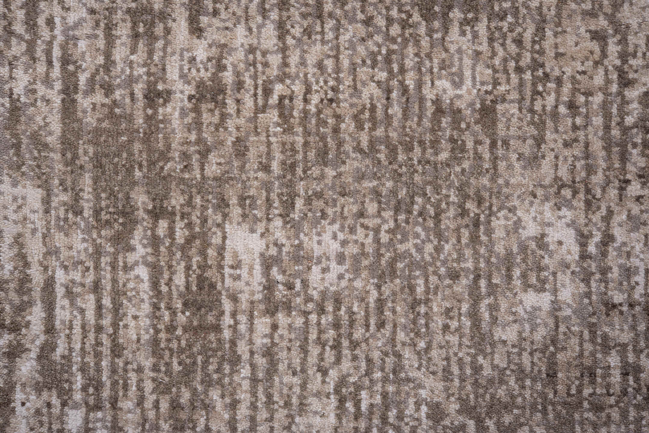 3' x 9' one-of-a-kind handmade handmade Modern runner rug. Color palette: taupe, ivory, beige, cream, gray