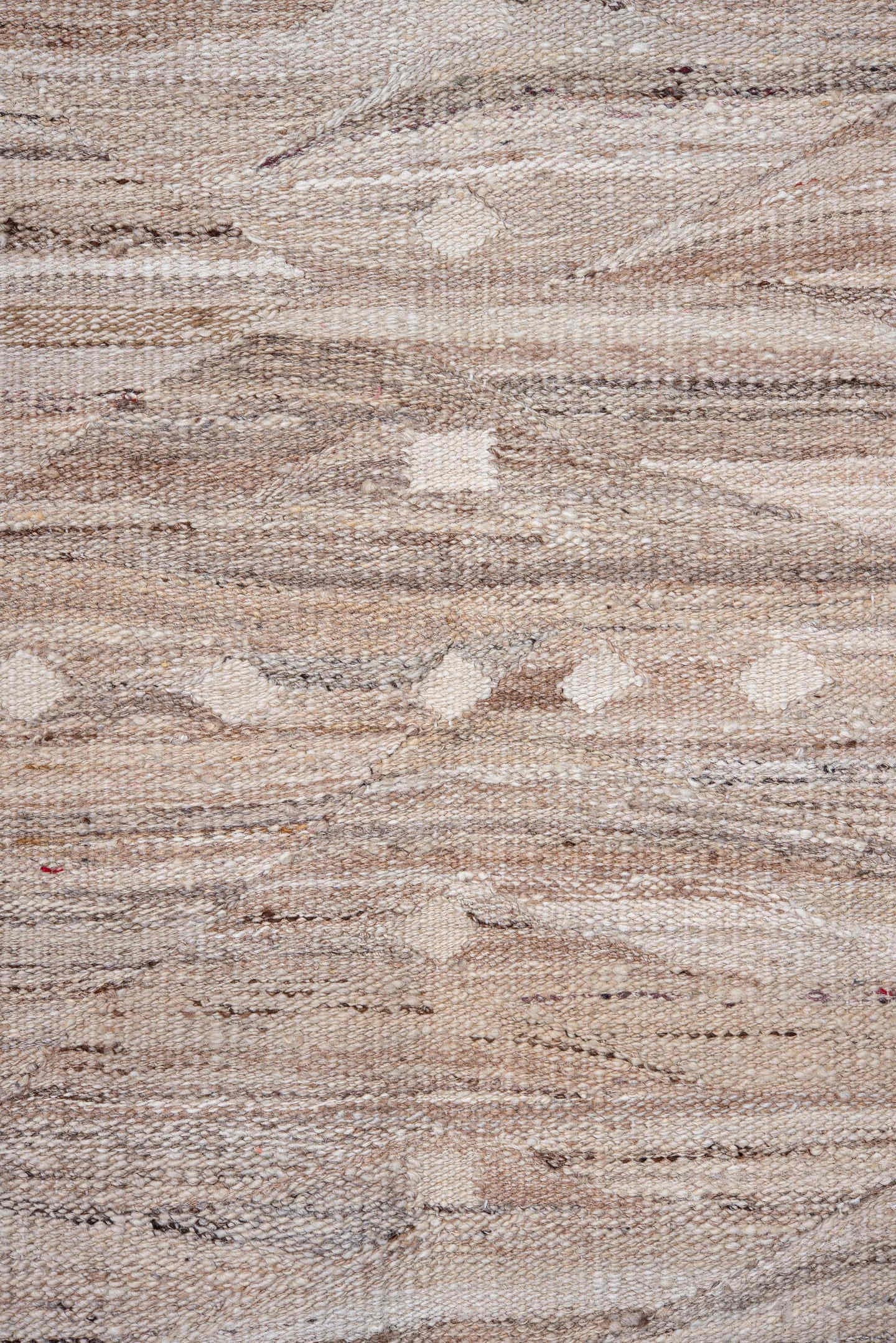 9' x 16' one-of-a-kind handmade vintage Kilim rug. Color palette: taupe, ivory, beige, camel, greige, gray