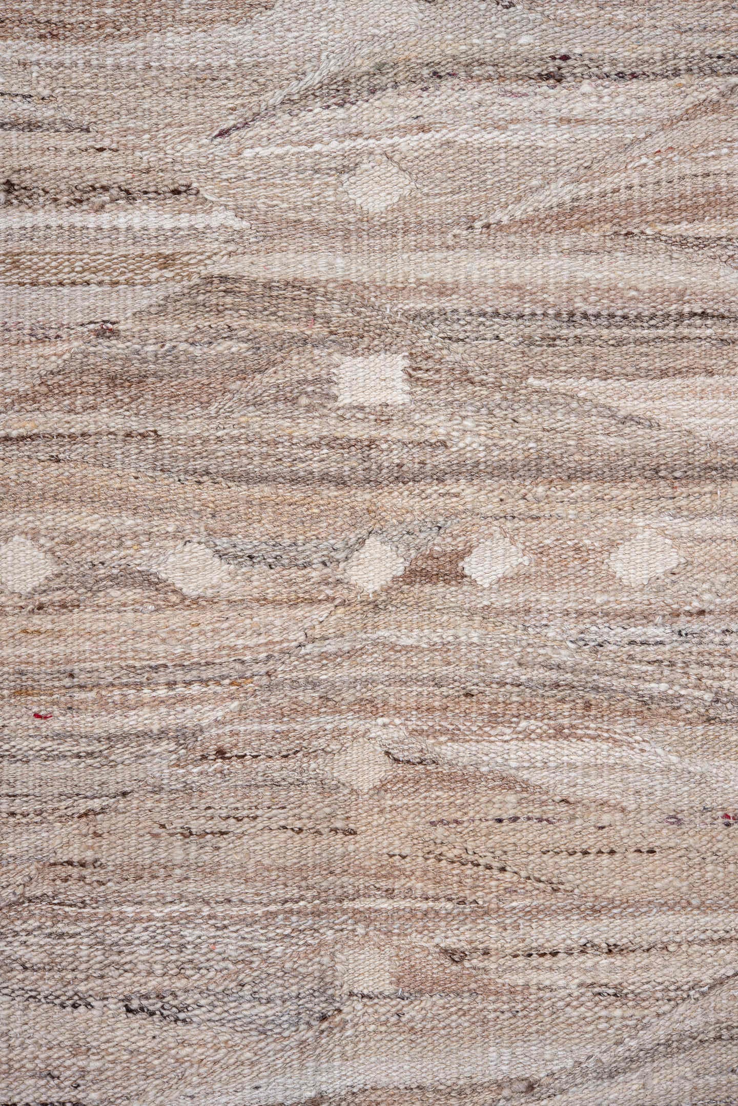 9' x 16' one-of-a-kind handmade vintage Kilim rug. Color palette: taupe, ivory, beige, camel, greige, gray
