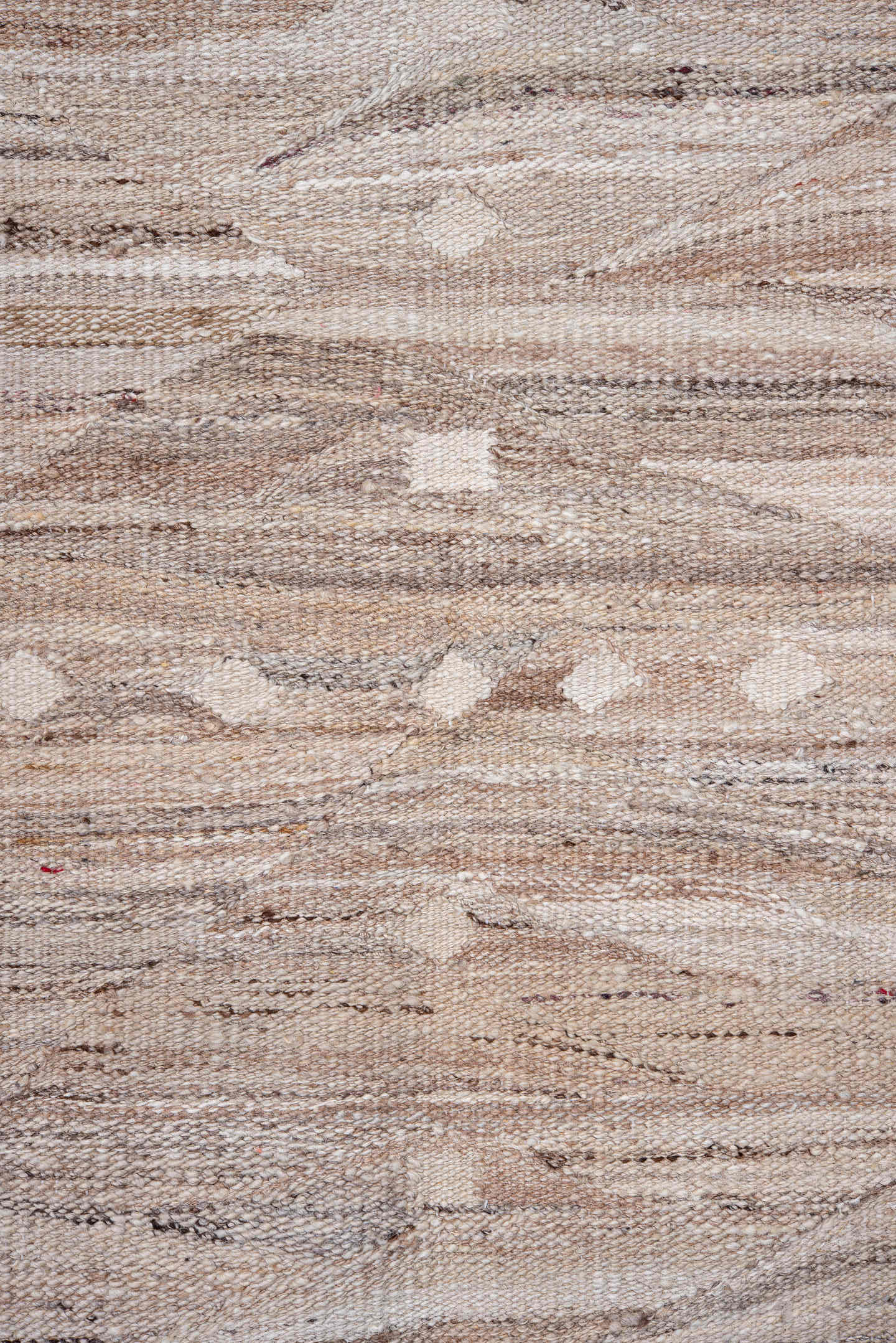 9' x 16' one-of-a-kind handmade vintage Kilim rug. Color palette: taupe, ivory, beige, camel, greige, gray