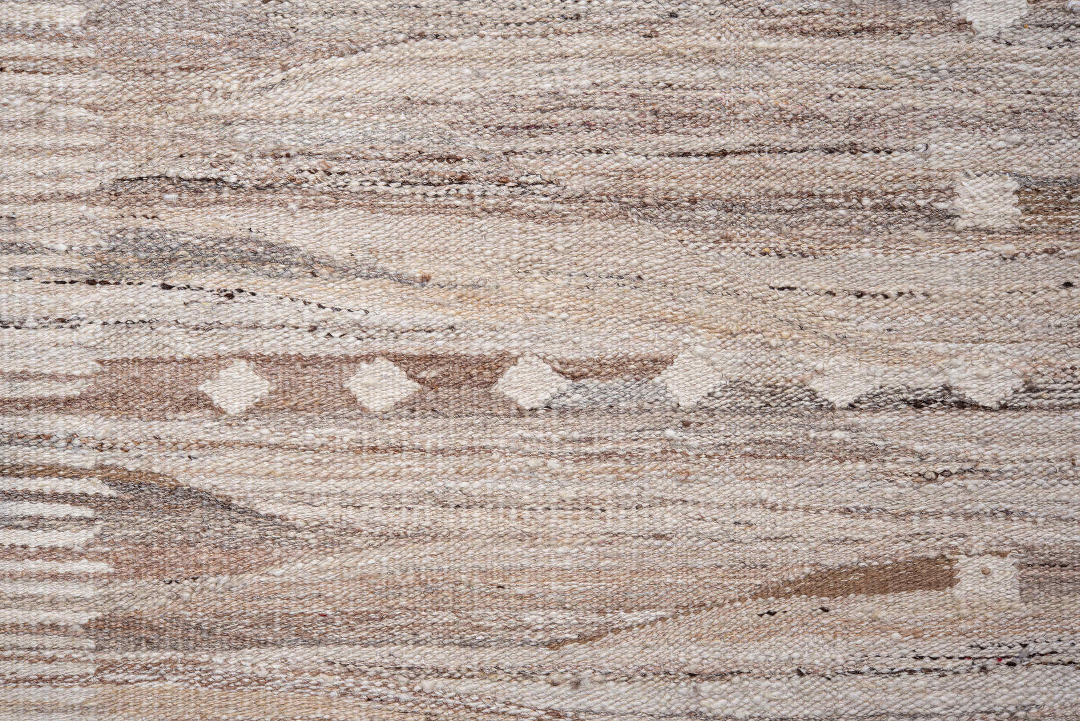 9' x 16' one-of-a-kind handmade vintage Kilim rug. Color palette: taupe, ivory, beige, camel, greige, gray