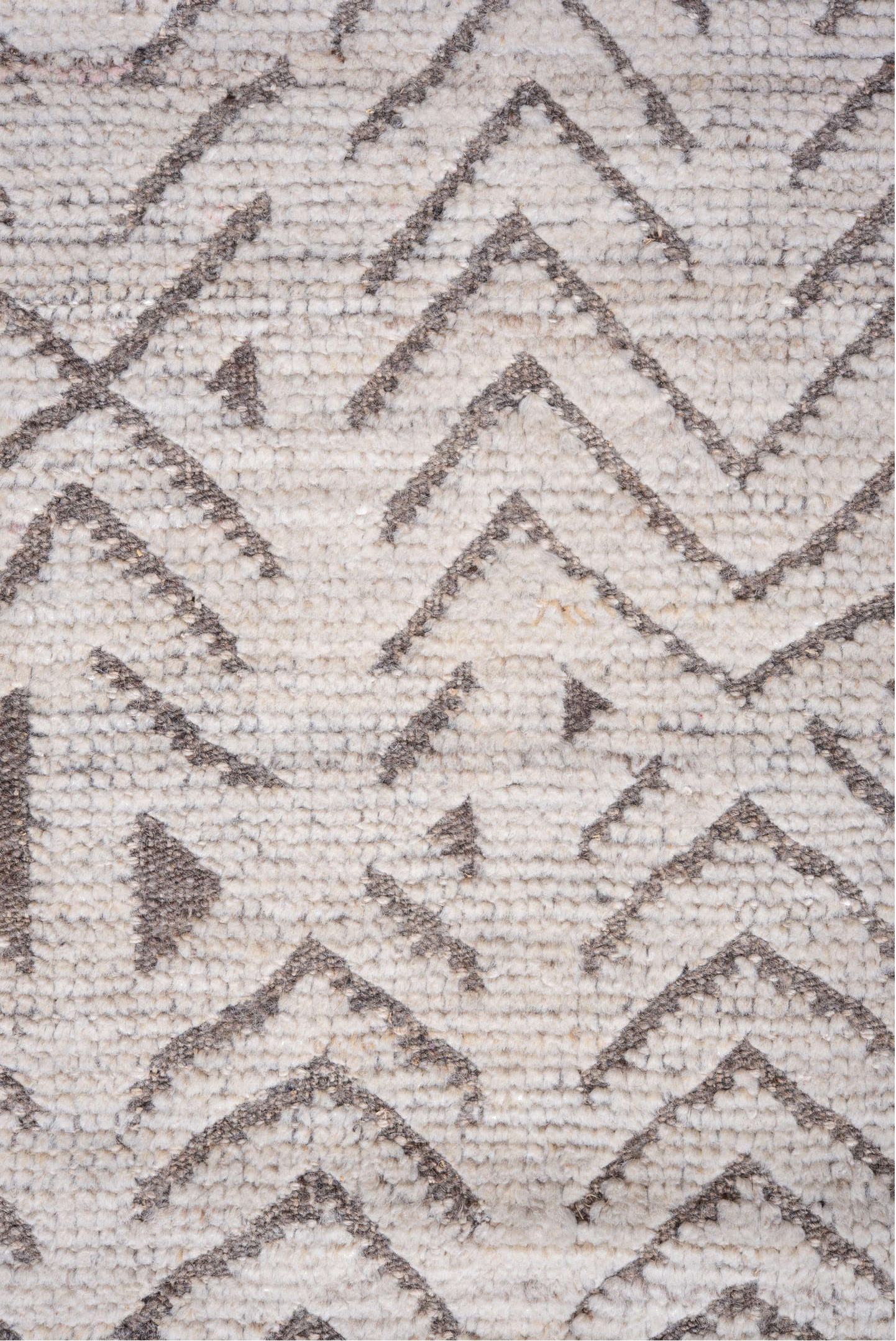 3' x 9' one-of-a-kind handmade vintage Tulu runner rug. Color palette: dark gray, dim gray, gainsboro, gray, light gray