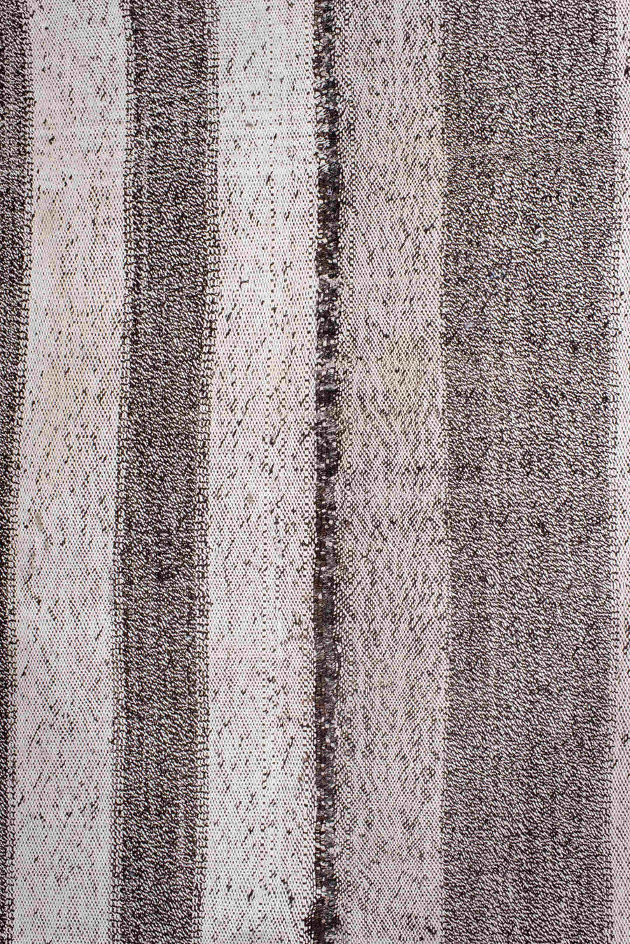 7' x 8' one-of-a-kind handmade vintage Kilim rug. Color palette: ivory, charcoal, taupe, cream, ebony, gray, black, beige