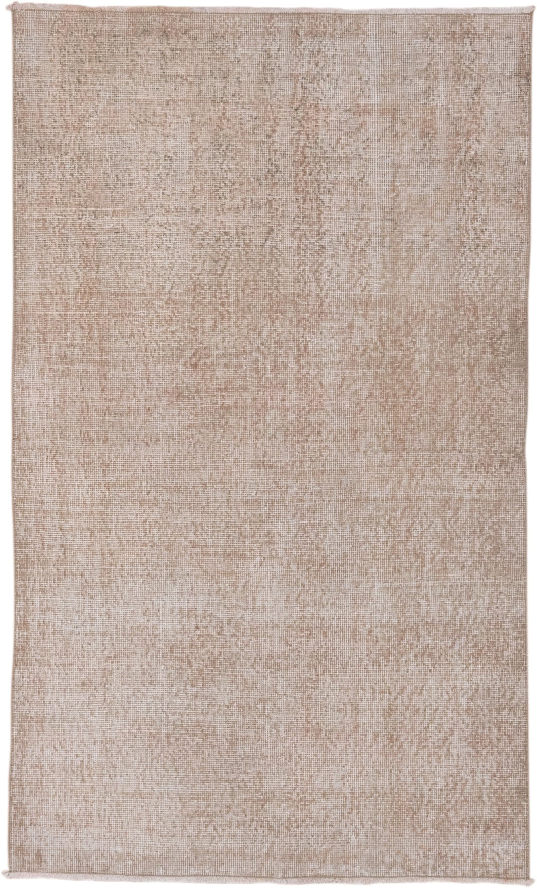 3' x 6' one-of-a-kind handmade vintage Oushak small size rug. Color palette: beige, ivory, taupe, camel, gray