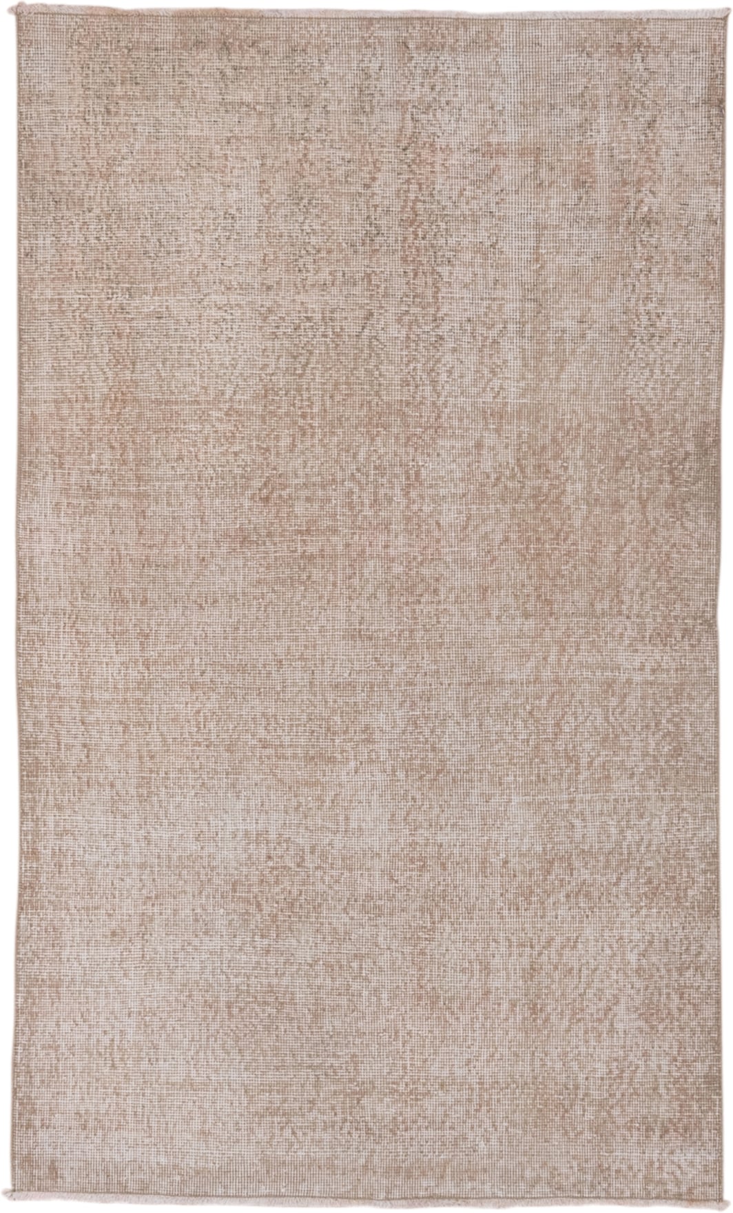3' x 6' one-of-a-kind handmade vintage Oushak small size rug. Color palette: beige, ivory, taupe, camel, gray