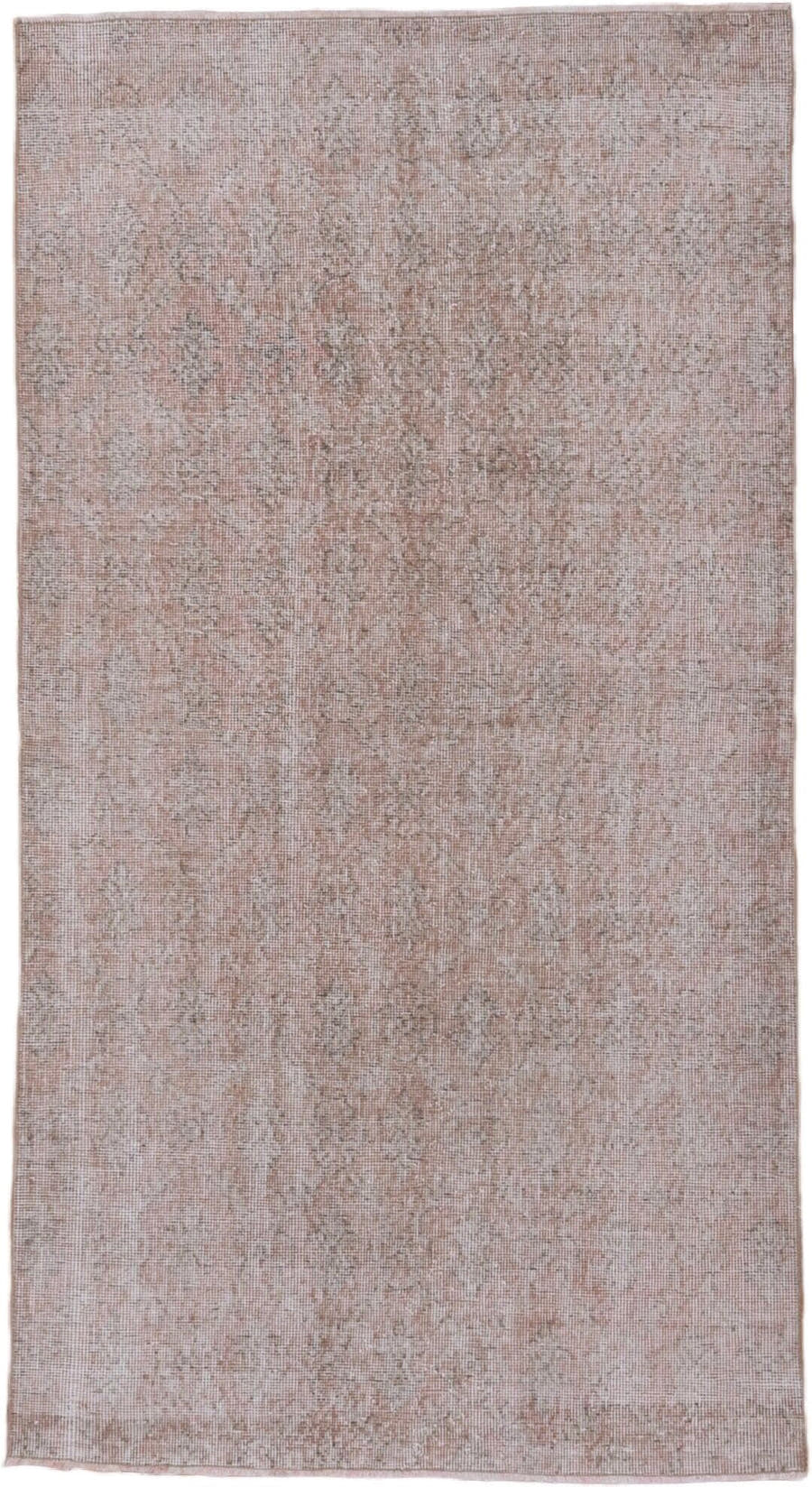 3' x 7' one-of-a-kind handmade vintage Oushak rug. Color palette: blush, taupe, ivory, rose, beige, pink, gray, red