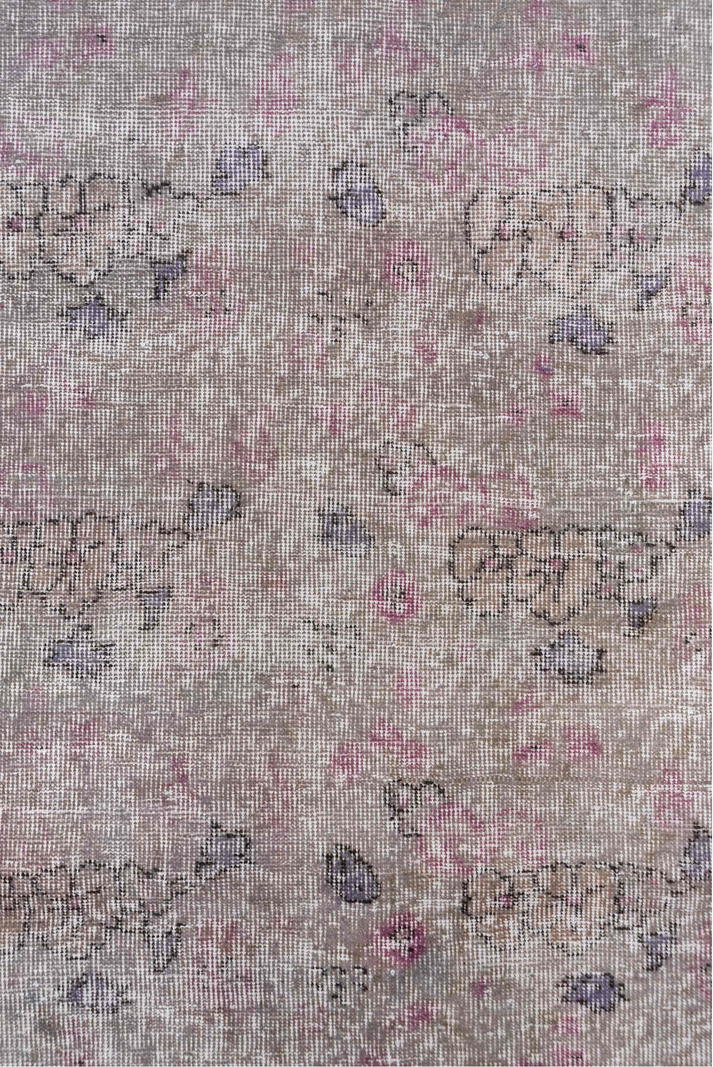 2' x 8' one-of-a-kind handmade vintage Overdyed runner rug. Color palette: dark gray, dim gray, gray, light gray, off-white