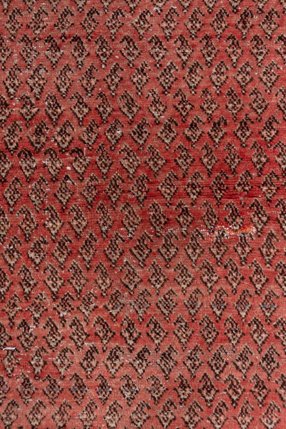 2' x 10' one-of-a-kind handmade vintage Mahal runner rug. Color palette: rose, ivory, rust, charcoal, blush, brown, pink