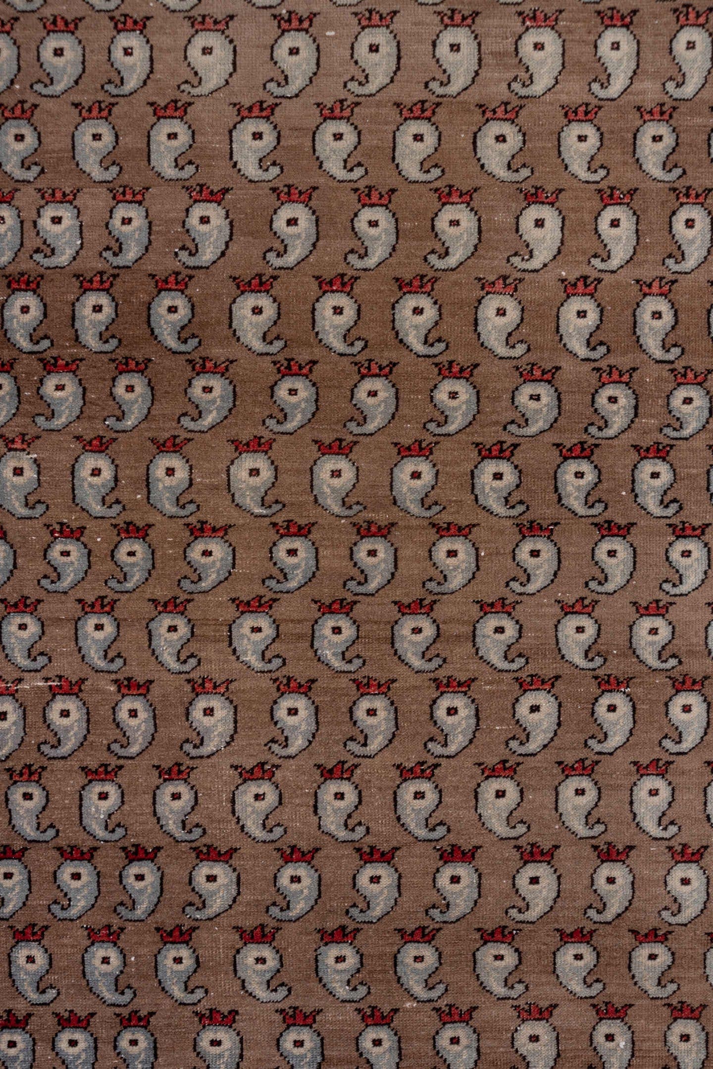 2' x 8' one-of-a-kind handmade vintage Oushak runner rug. Color palette: taupe, ivory, rust, slate, brown, beige, gray
