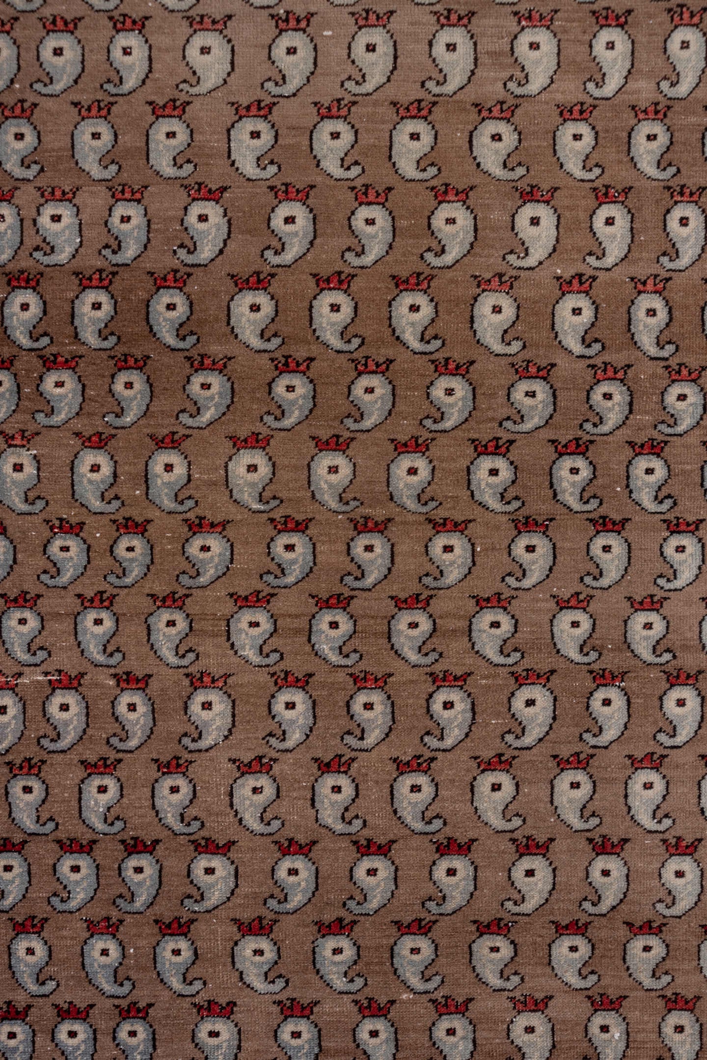 2' x 8' one-of-a-kind handmade vintage Oushak runner rug. Color palette: taupe, ivory, rust, slate, brown, beige, gray