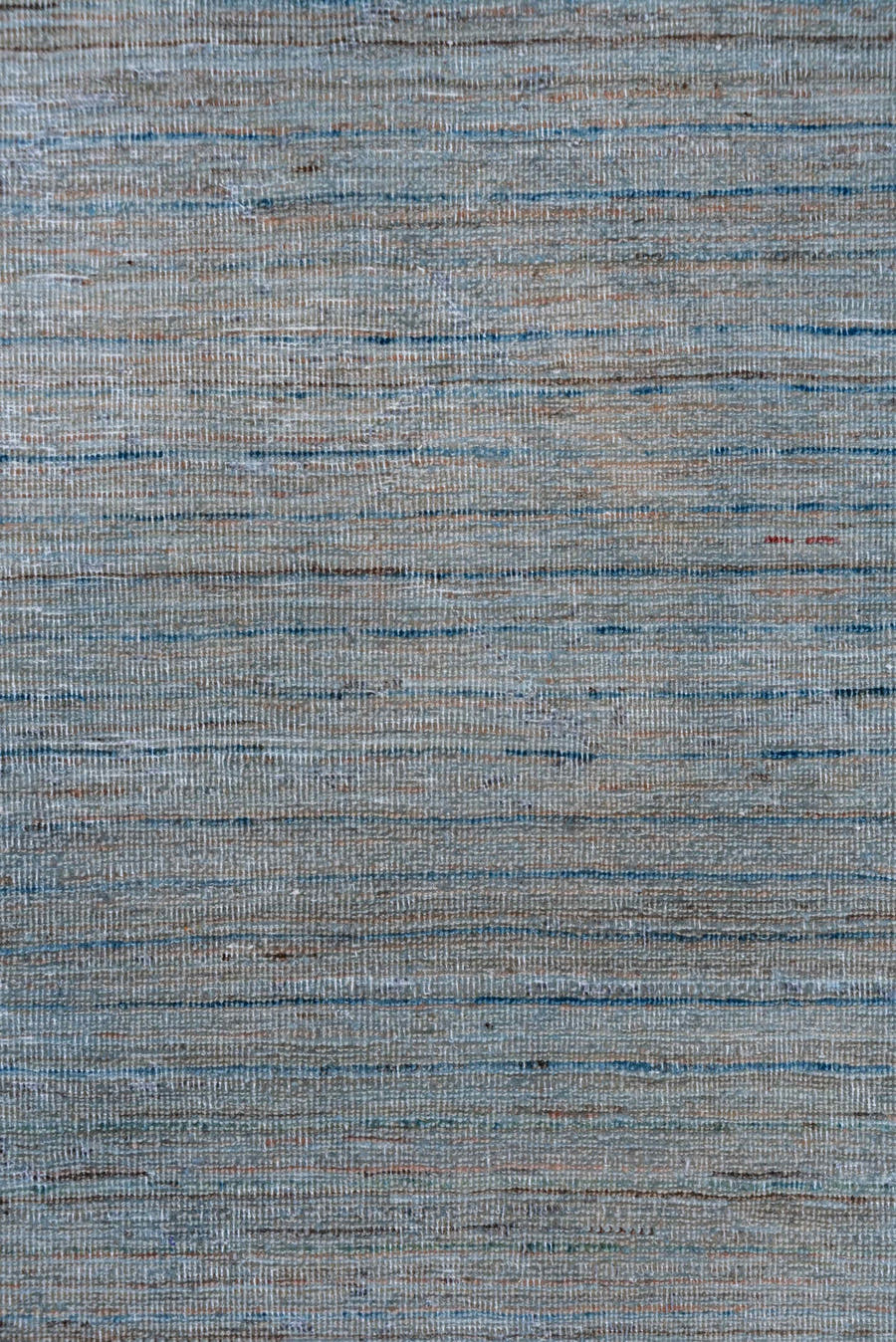 7' x 9' one-of-a-kind handmade vintage Oushak rug. Color palette: blue, slate, gray, taupe, beige