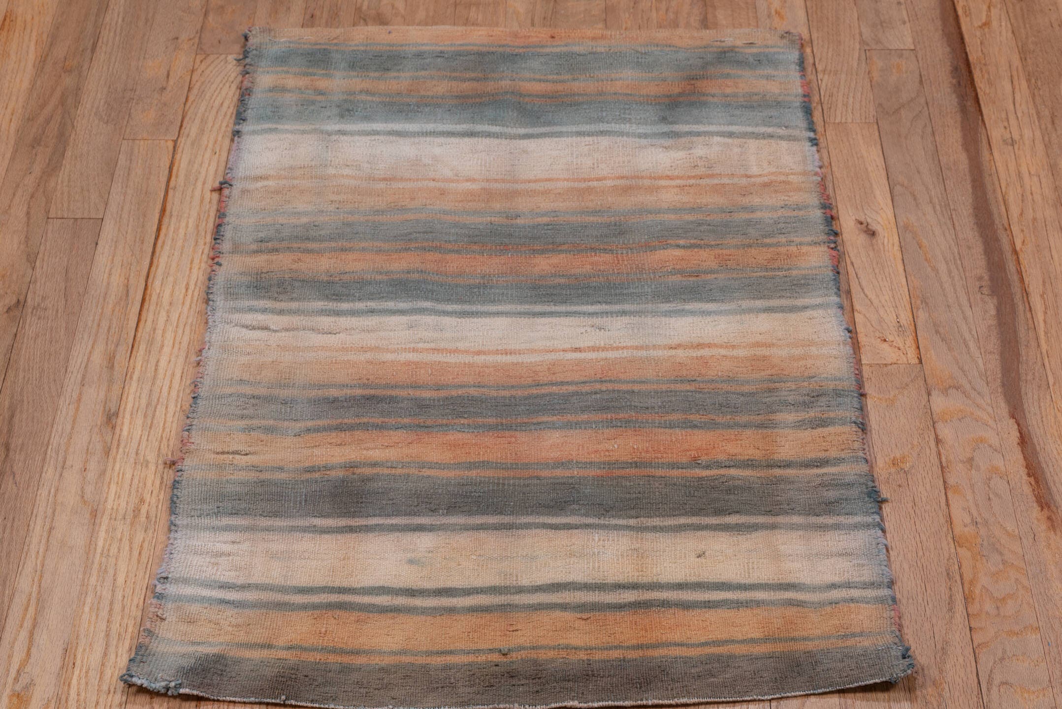 2' x 3' one-of-a-kind handmade vintage Kilim small size rug. Color palette: ivory, slate, terra cotta, taupe, charcoal, gray