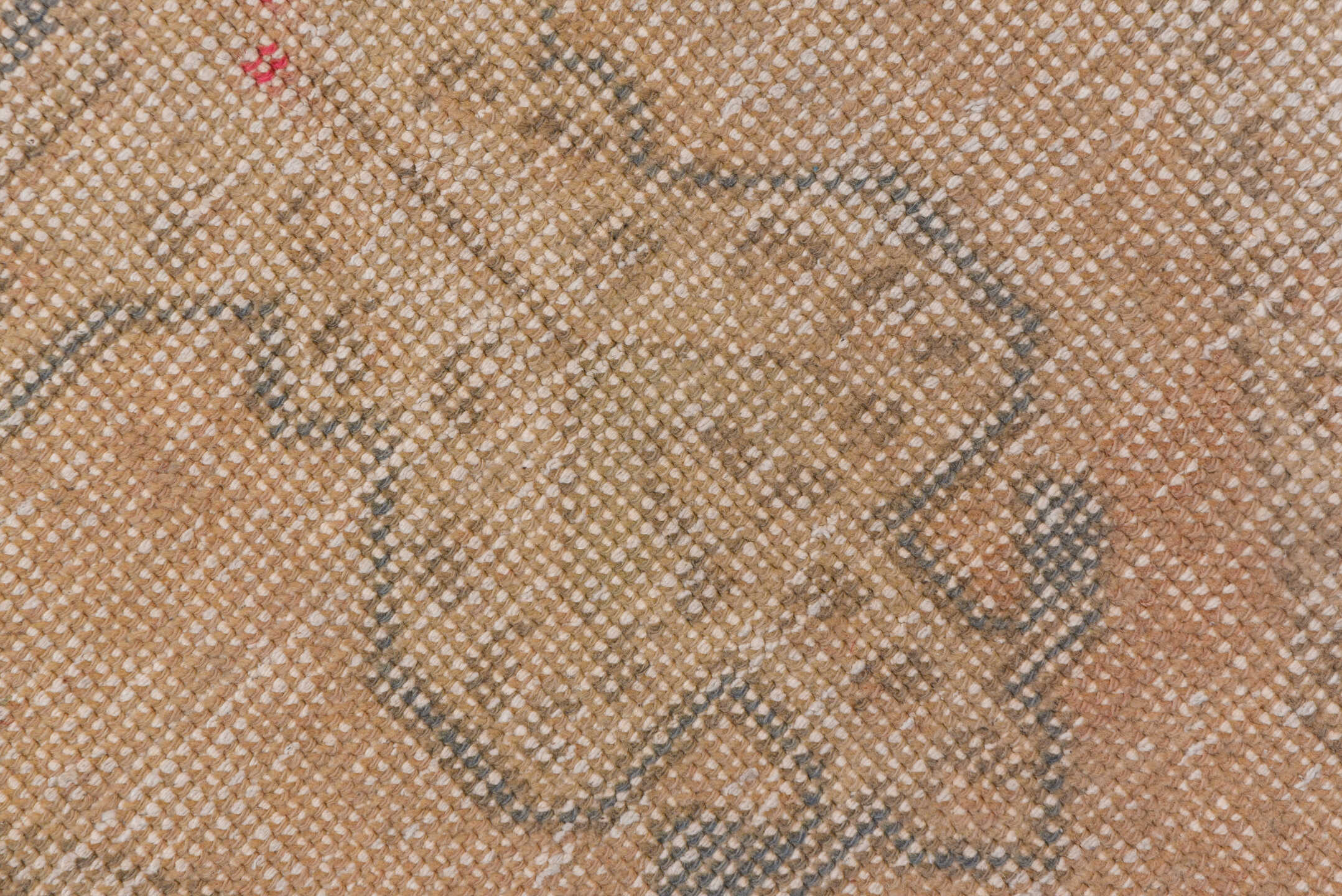 4' x 6' one-of-a-kind handmade vintage Oushak small size rug. Color palette: beige, taupe, gray, soft coral, ivory