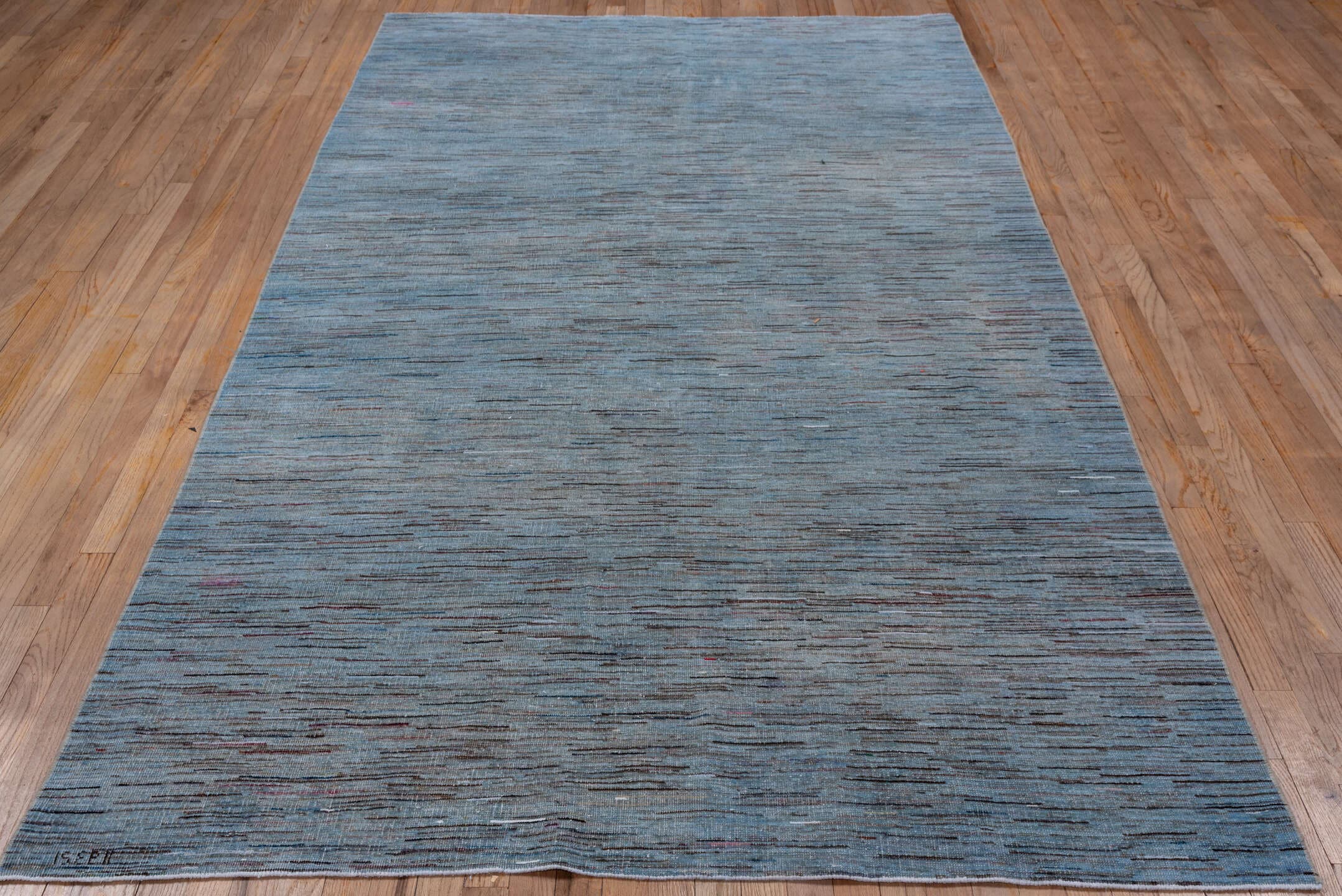 5' x 9' one-of-a-kind handmade vintage Oushak medium size rug. Color palette: pale blue, sky blue, slate, taupe, rose