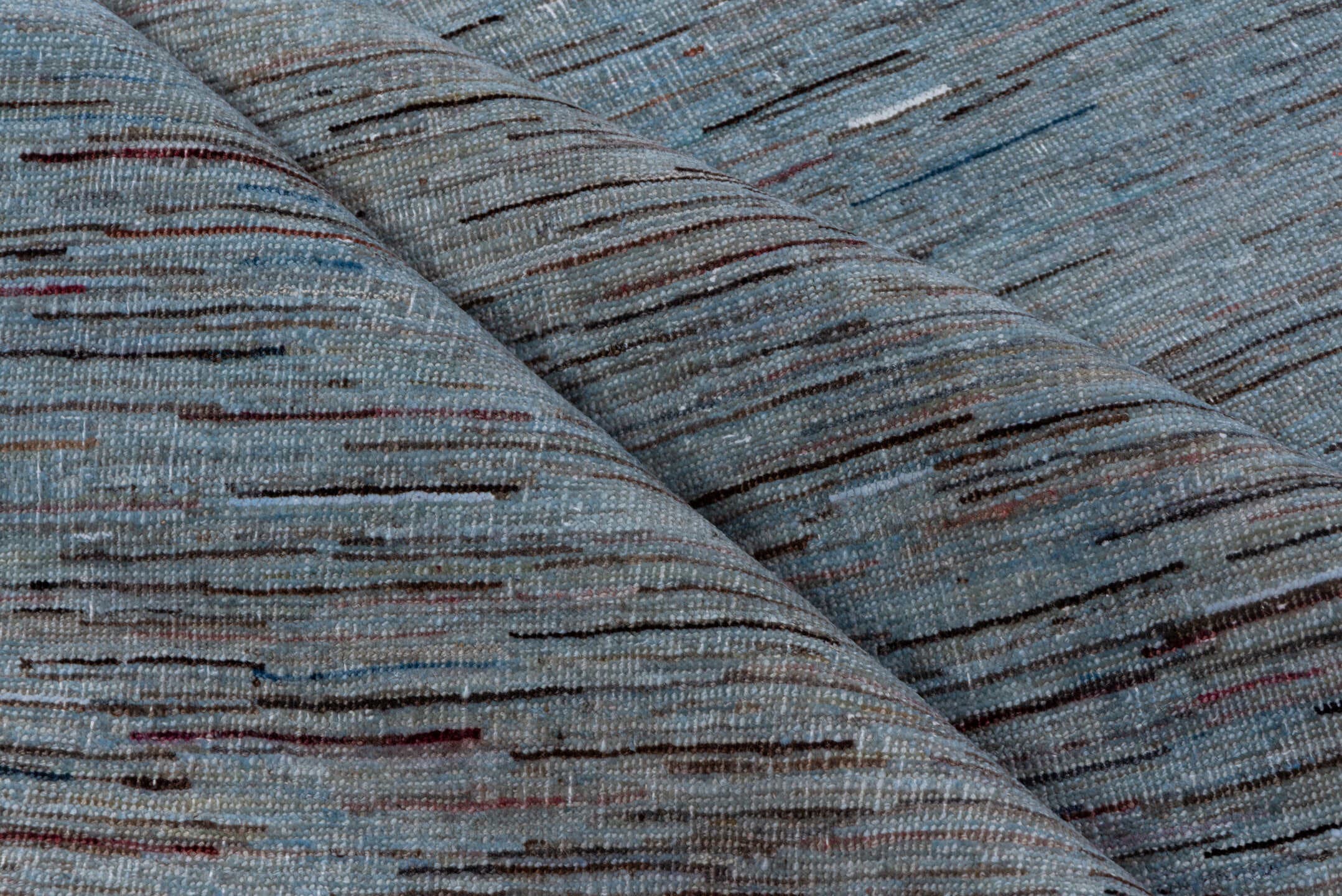 5' x 9' one-of-a-kind handmade vintage Oushak medium size rug. Color palette: pale blue, sky blue, slate, taupe, rose