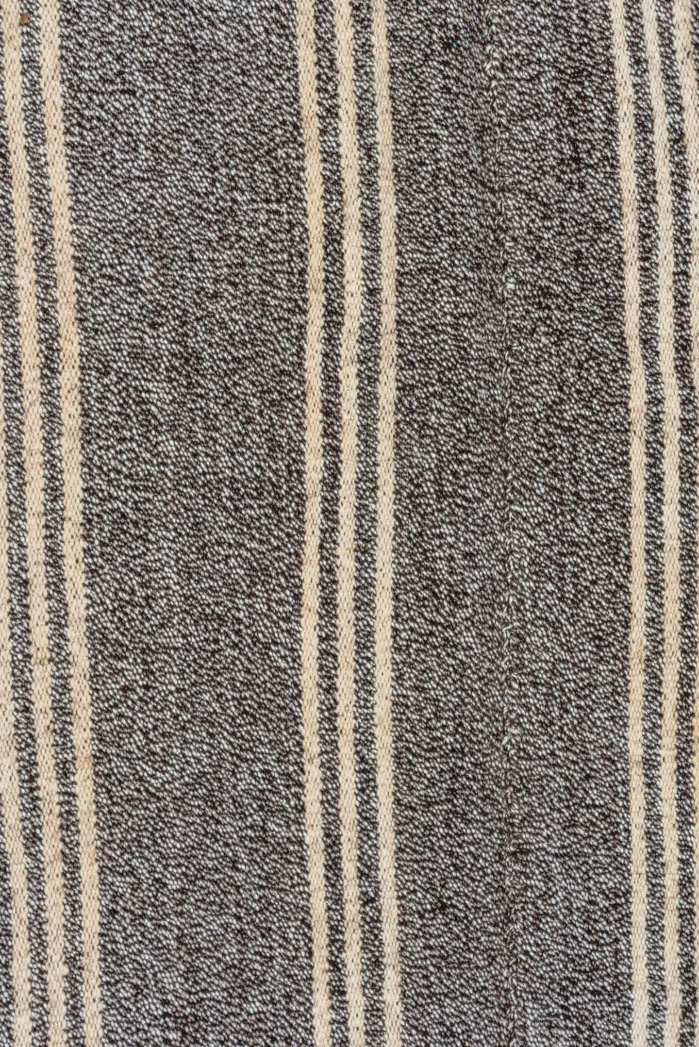 6' x 9' one-of-a-kind handmade antique Flatweave medium size rug. Color palette: charcoal, ivory, gray, black