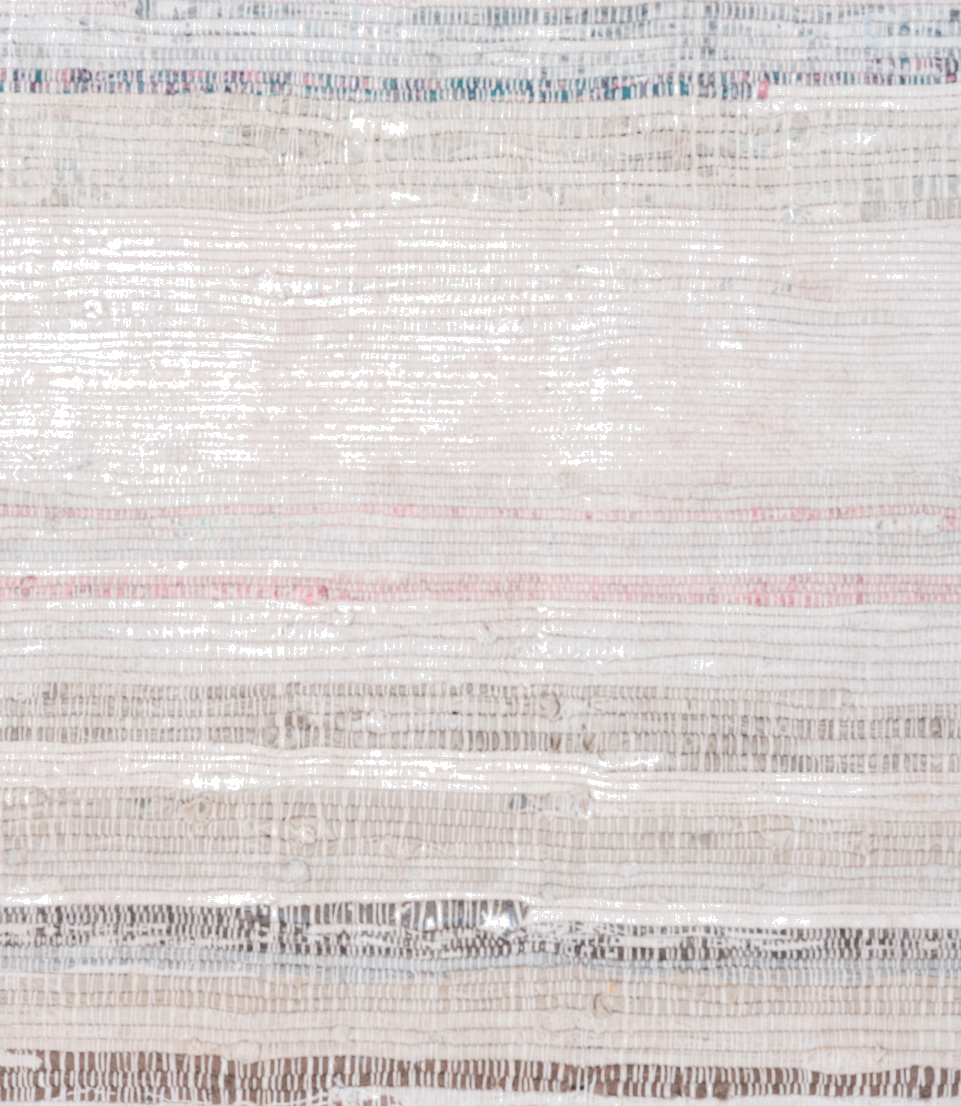 6' x 9' one-of-a-kind handmade vintage Rag Rug medium size rug. Color palette: blue, dark gray, dim gray, gainsboro, gray