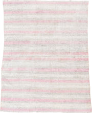 2' x 7' one-of-a-kind handmade antique Flatweave runner rug. Color palette: ivory, blush, cream, taupe, pink, beige, gray