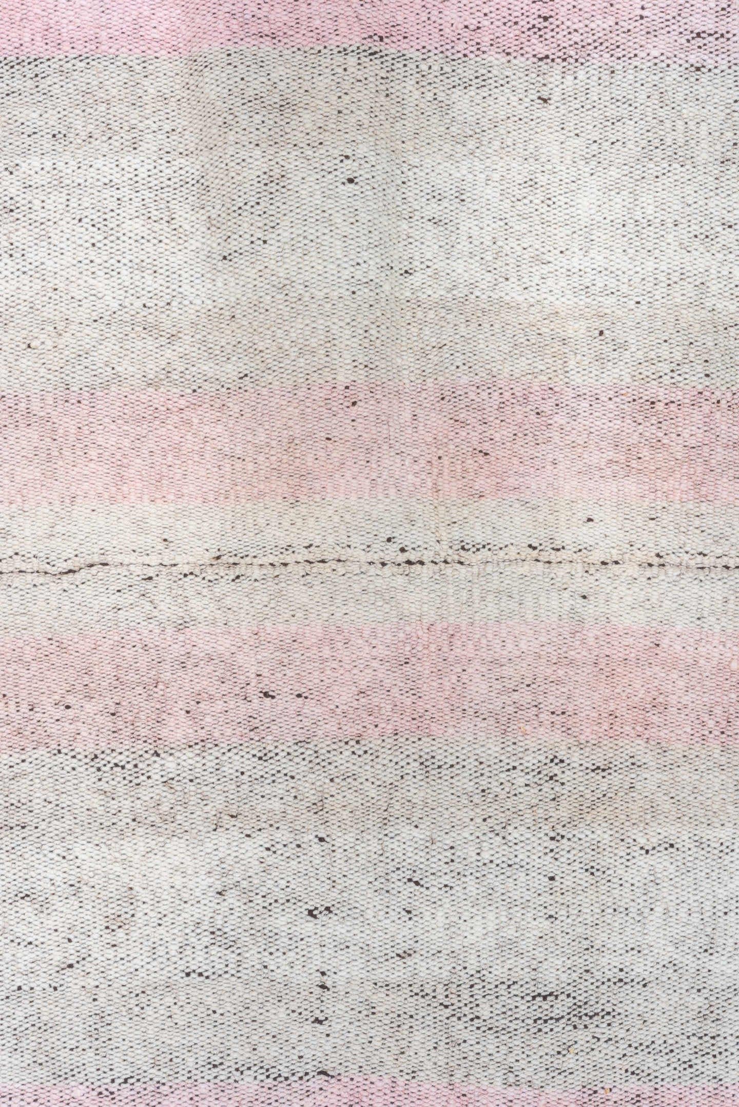 2' x 7' one-of-a-kind handmade antique Flatweave runner rug. Color palette: ivory, blush, cream, taupe, pink, beige, gray