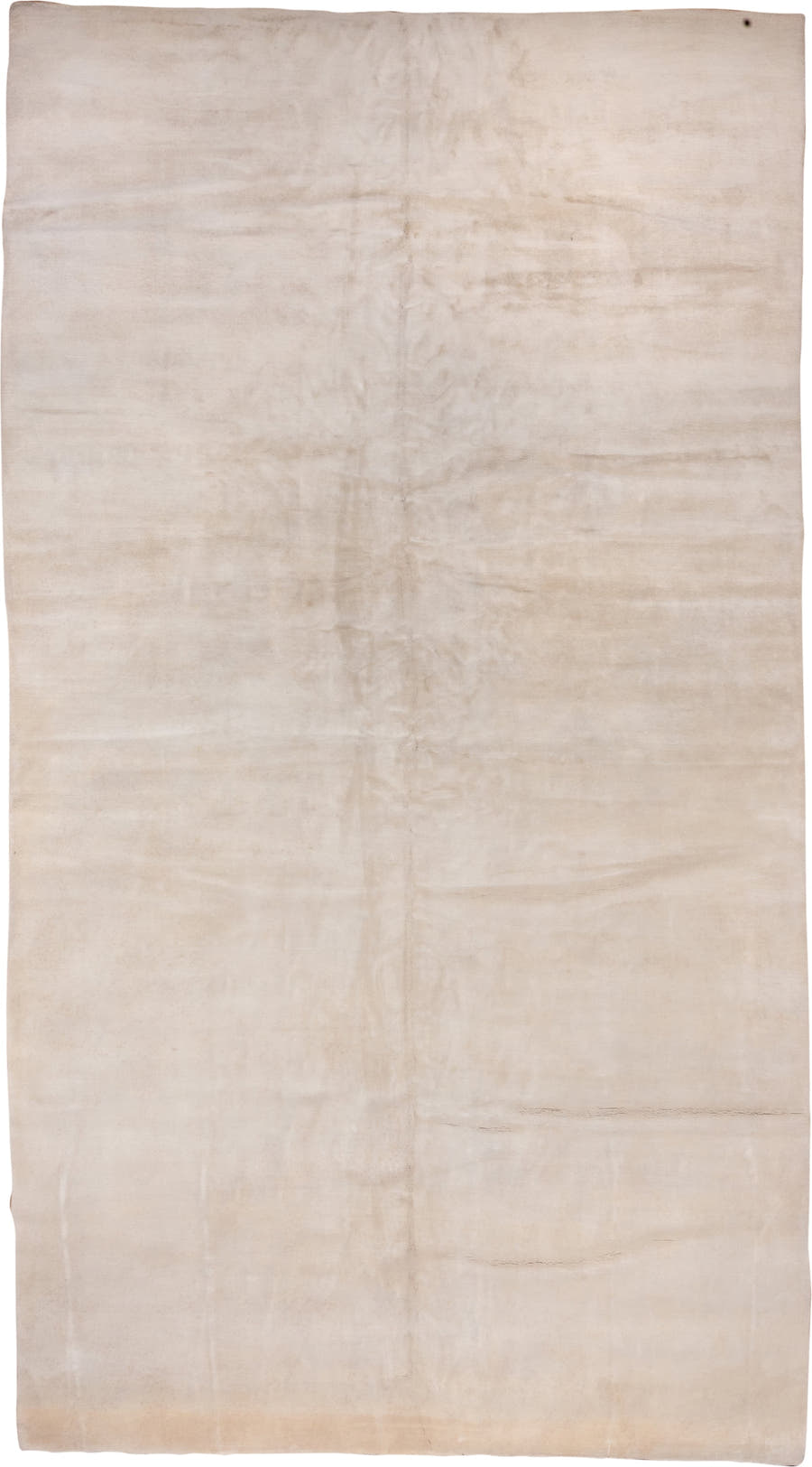 11' x 20' one-of-a-kind handmade vintage Tibetan oversize rug. Color palette: ivory, cream, beige, taupe, gray