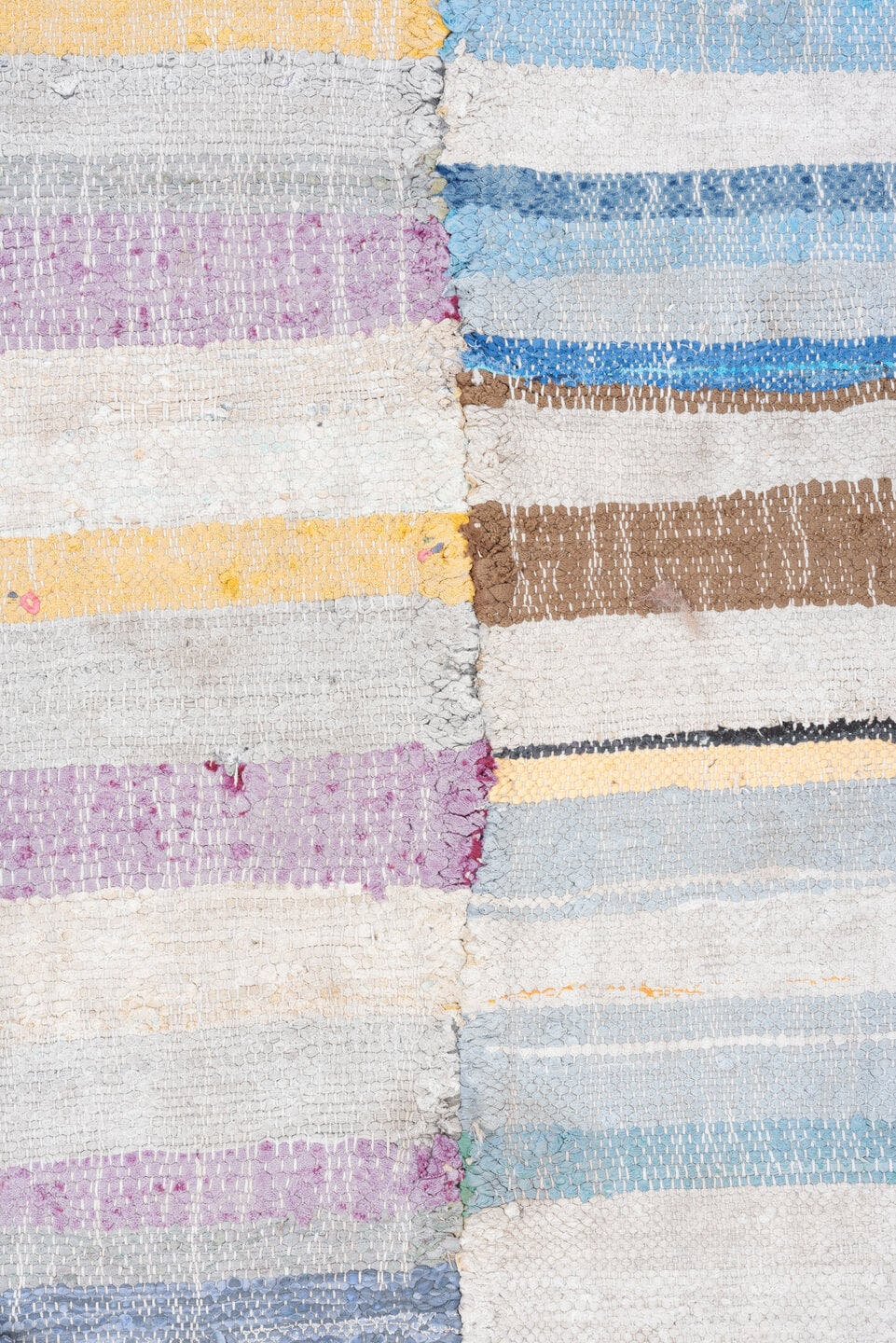 7' x 8' one-of-a-kind handmade antique Tabriz rug. Color palette: ivory, sky blue, slate, lavender, indigo, blush, saffron