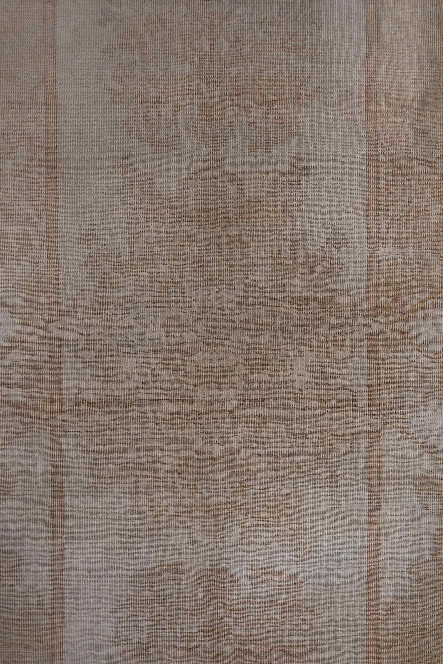 4' x 6' one-of-a-kind handmade antique Kaisary small size rug. Color palette: taupe, beige, camel, rose, ivory, sage, gray