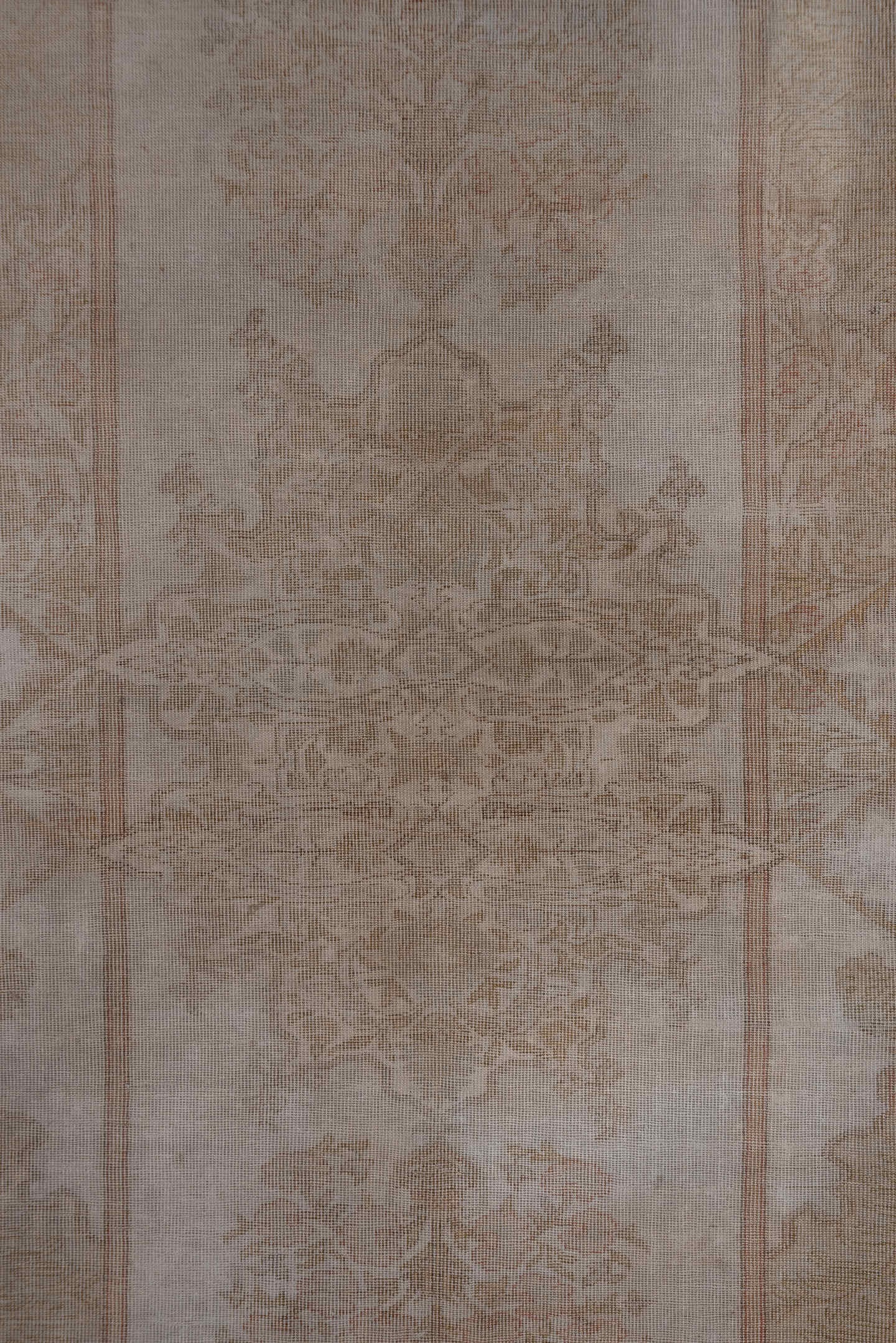 4' x 6' one-of-a-kind handmade antique Kaisary small size rug. Color palette: taupe, beige, camel, rose, ivory, sage, gray
