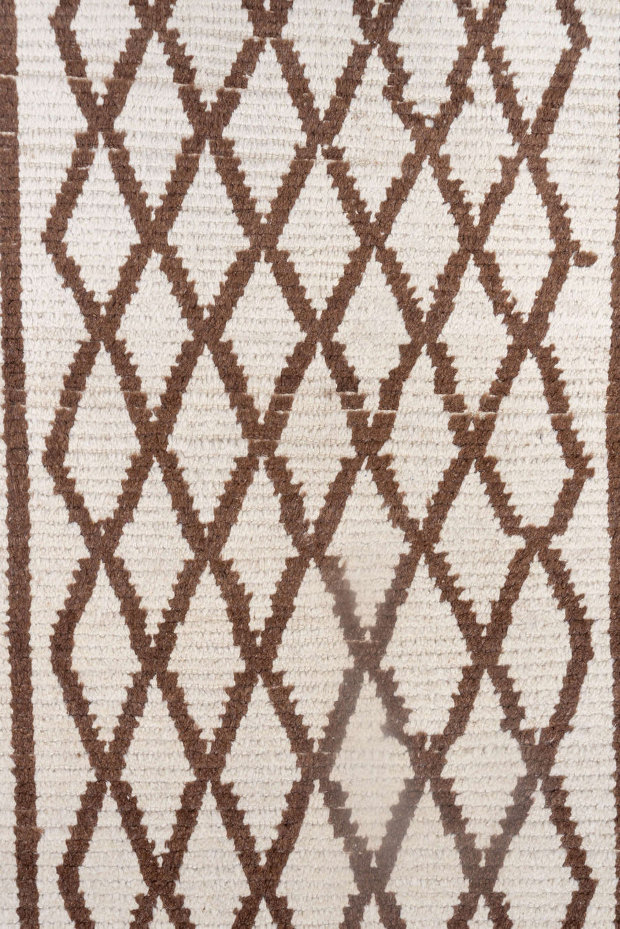 3' x 6' one-of-a-kind handmade vintage Tulu small size rug. Color palette: ivory, brown