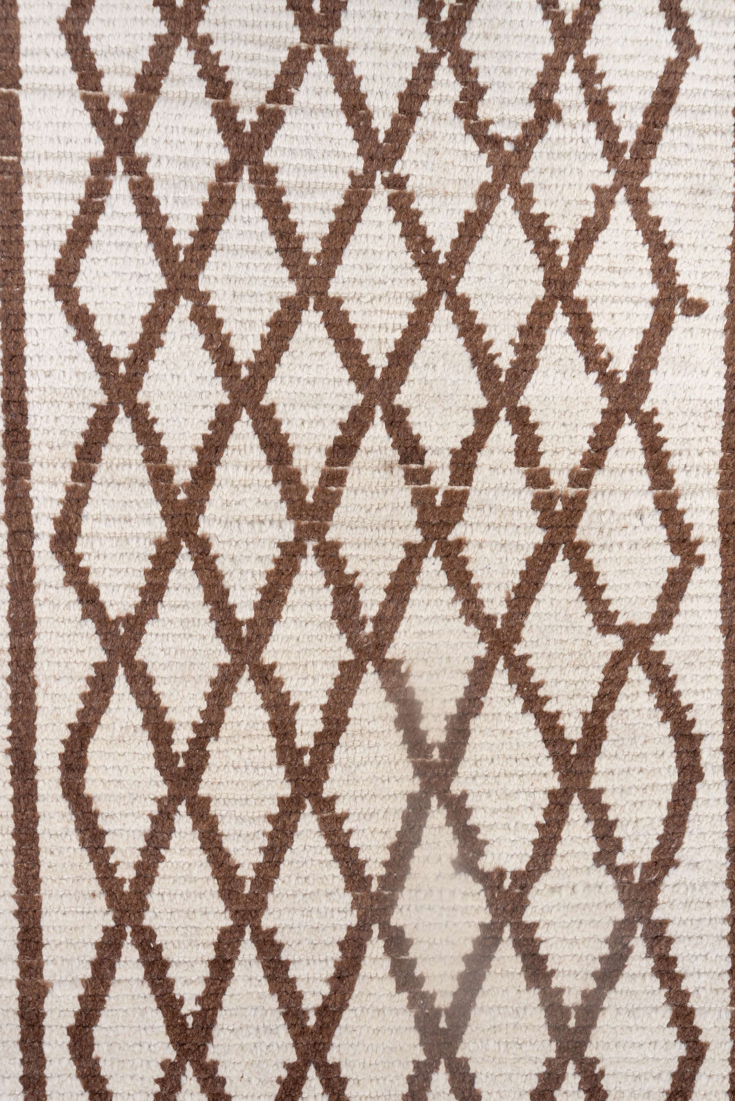3' x 6' one-of-a-kind handmade vintage Tulu small size rug. Color palette: ivory, brown