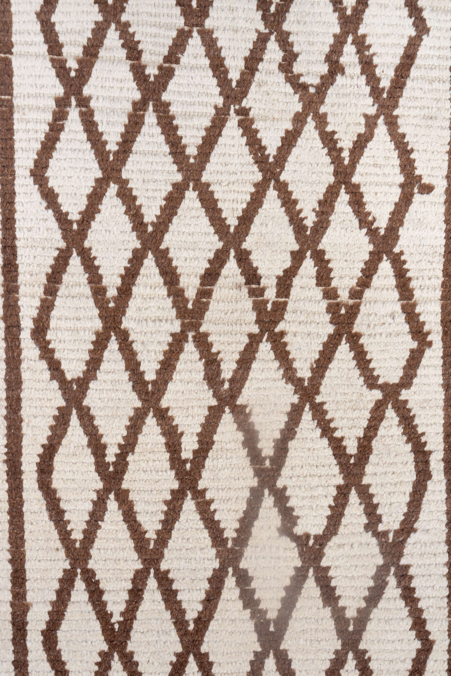 3' x 6' one-of-a-kind handmade vintage Tulu small size rug. Color palette: ivory, brown
