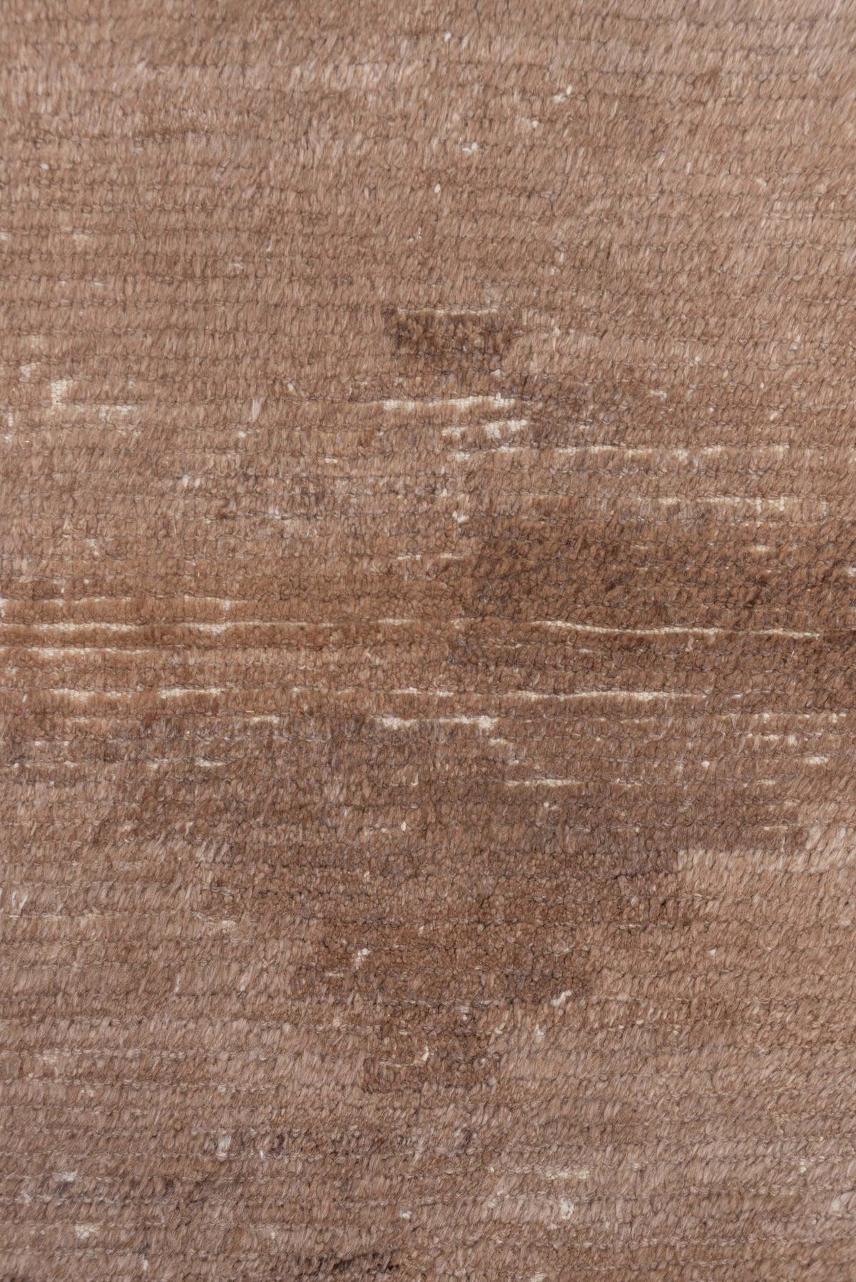 4' x 6' one-of-a-kind handmade antique Tulu small size rug. Color palette: taupe, mushroom, camel, brown, ivory, beige, gray