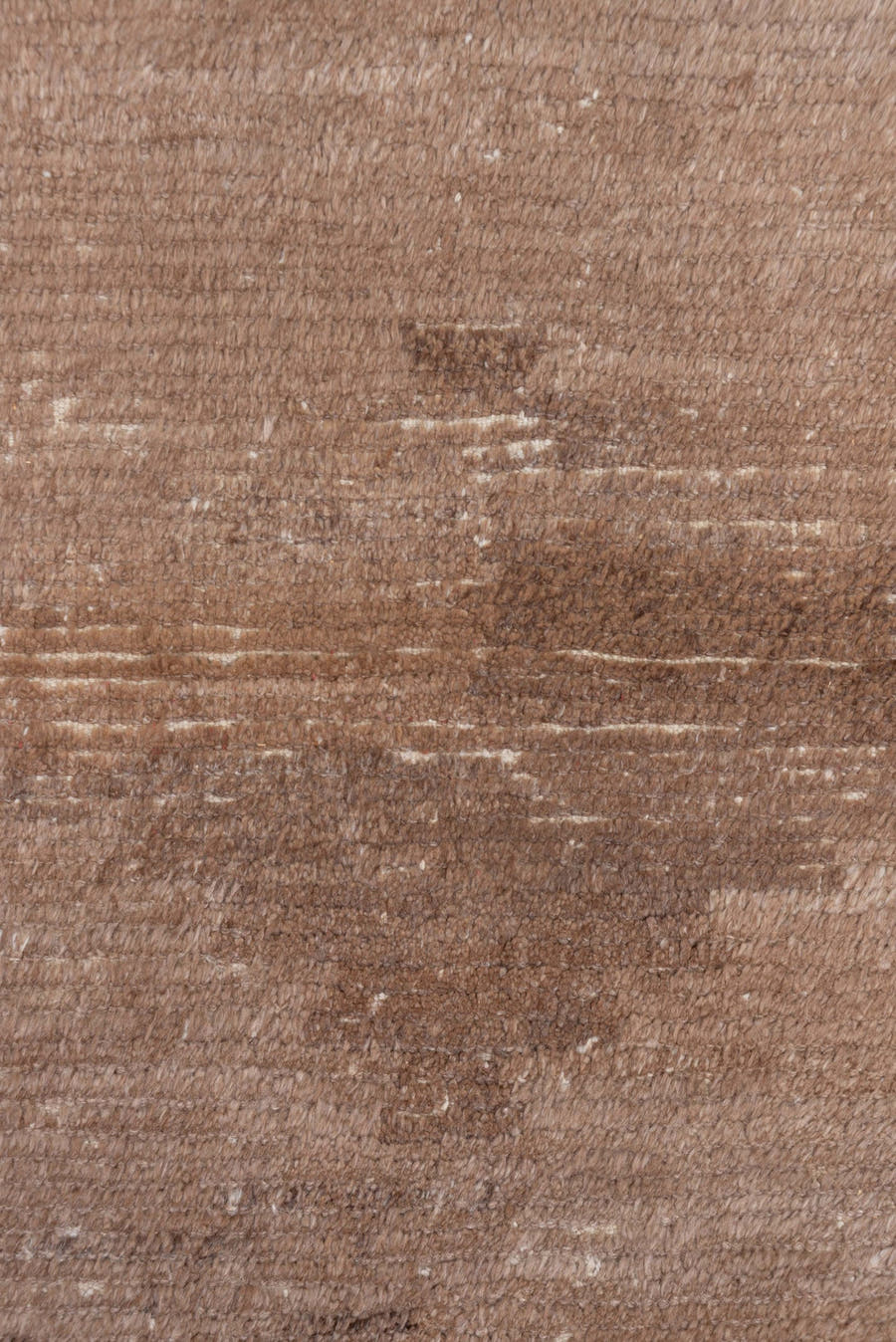 4' x 6' one-of-a-kind handmade antique Tulu small size rug. Color palette: taupe, mushroom, camel, brown, ivory, beige, gray