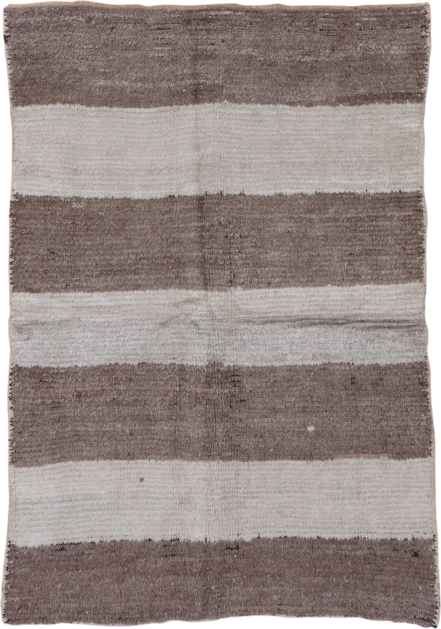 5' x 7' one-of-a-kind handmade antique Moroccan rug. Color palette: taupe, ivory, cream, greige, stone, beige, gray