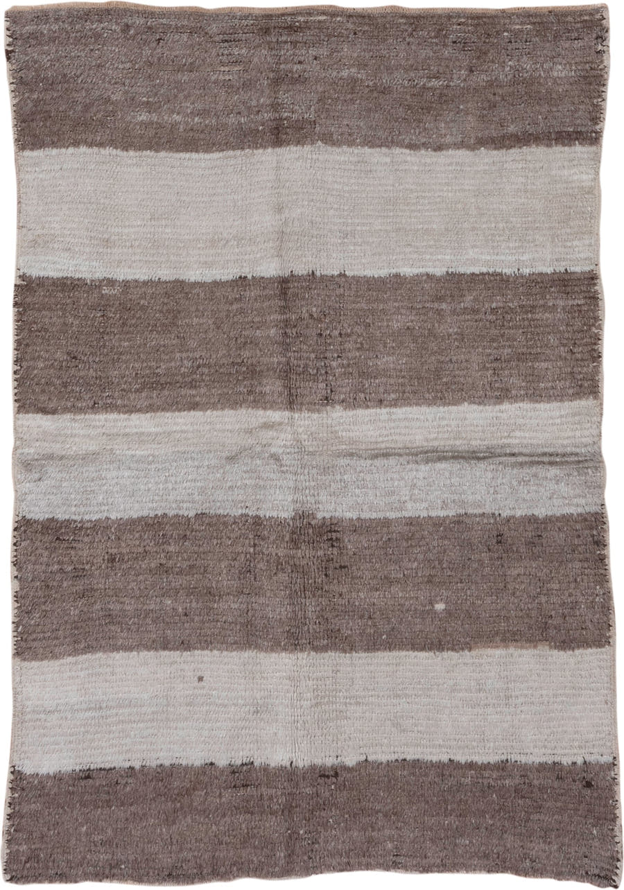 5' x 7' one-of-a-kind handmade antique Moroccan rug. Color palette: taupe, ivory, cream, greige, stone, beige, gray