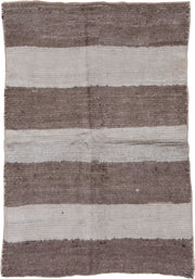 5' x 7' one-of-a-kind handmade antique Moroccan rug. Color palette: taupe, ivory, cream, greige, stone, beige, gray