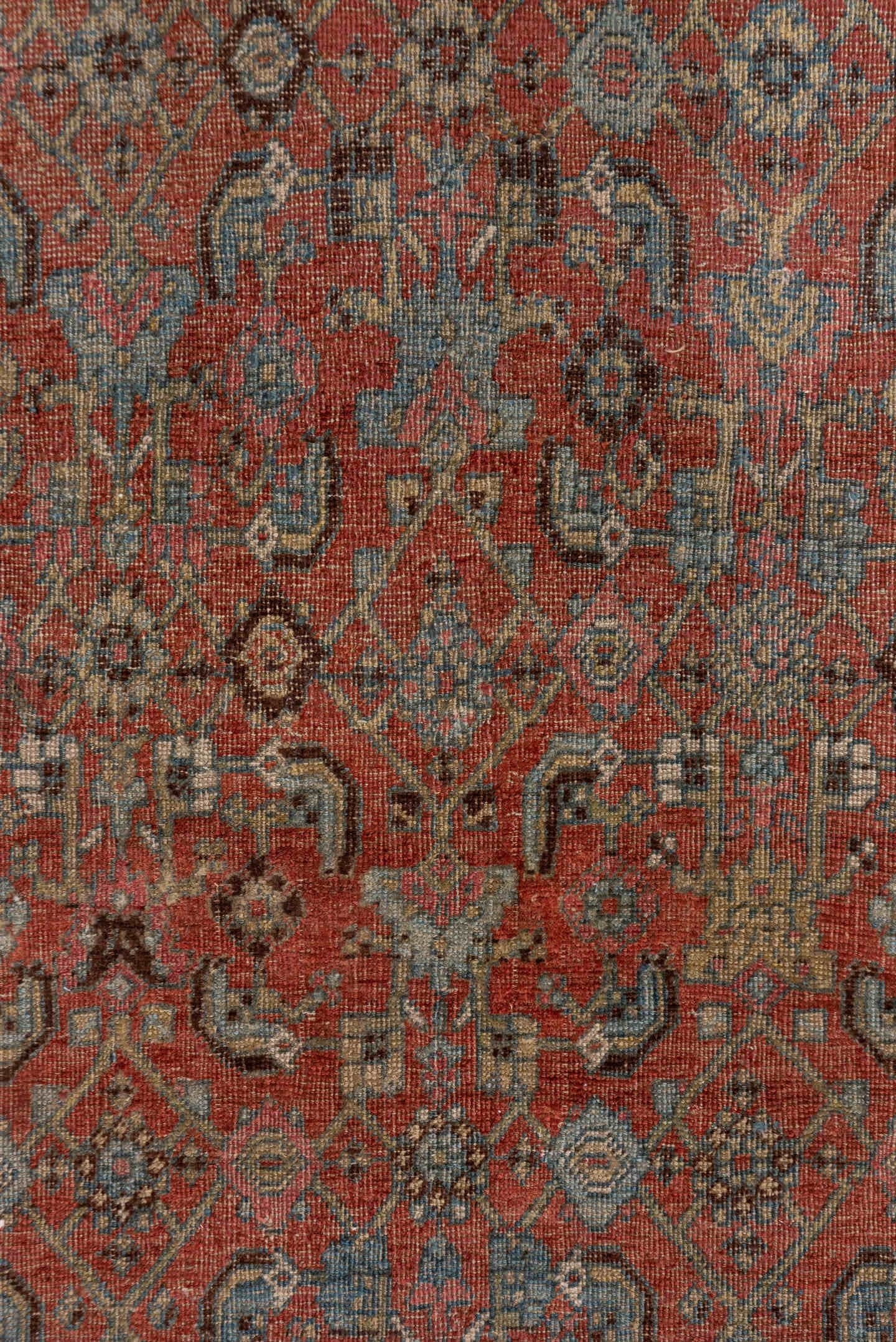 4' x 6' one-of-a-kind handmade antique Kurd small size rug. Color palette: rust, ivory, slate, taupe, charcoal, rose, brown