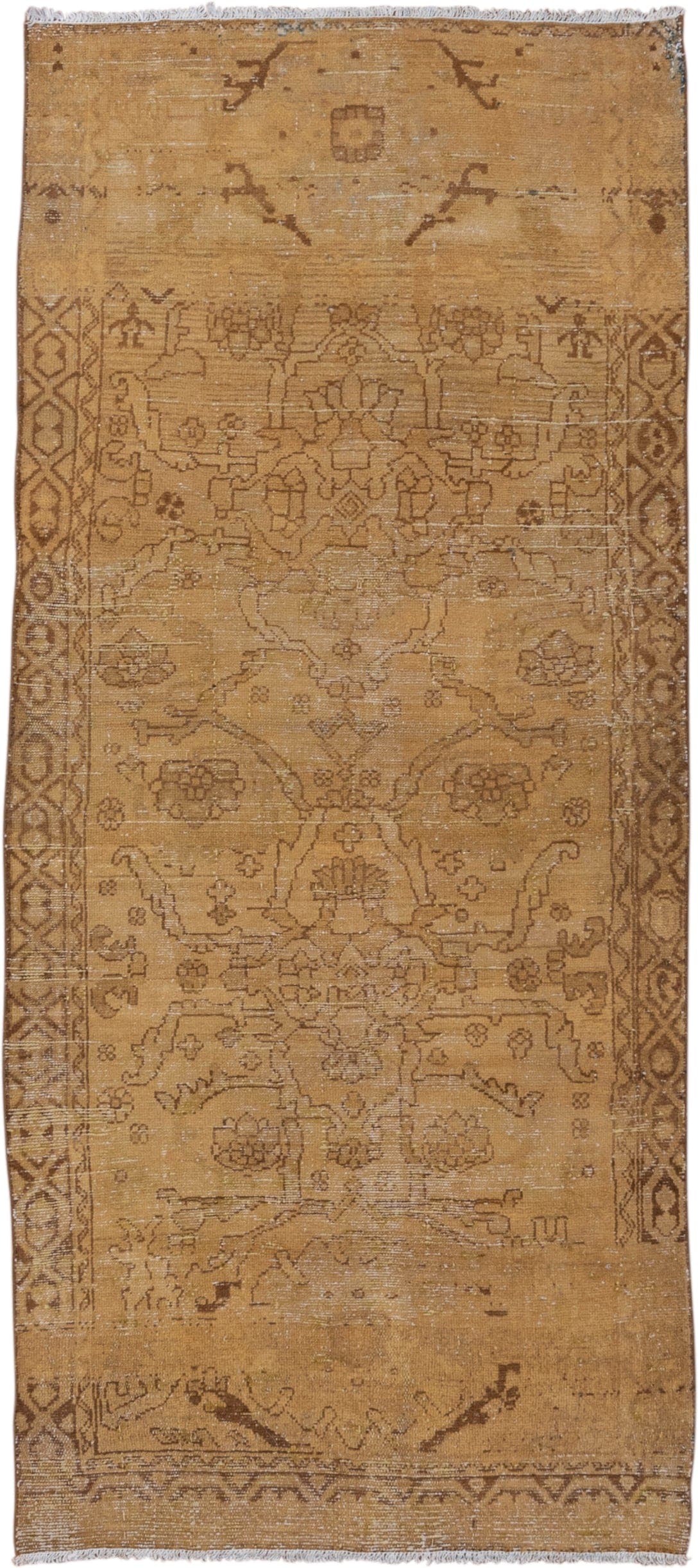 2' x 6' one-of-a-kind handmade antique Malayer runner rug. Color palette: camel, taupe, brown, tan, ivory, beige, gray