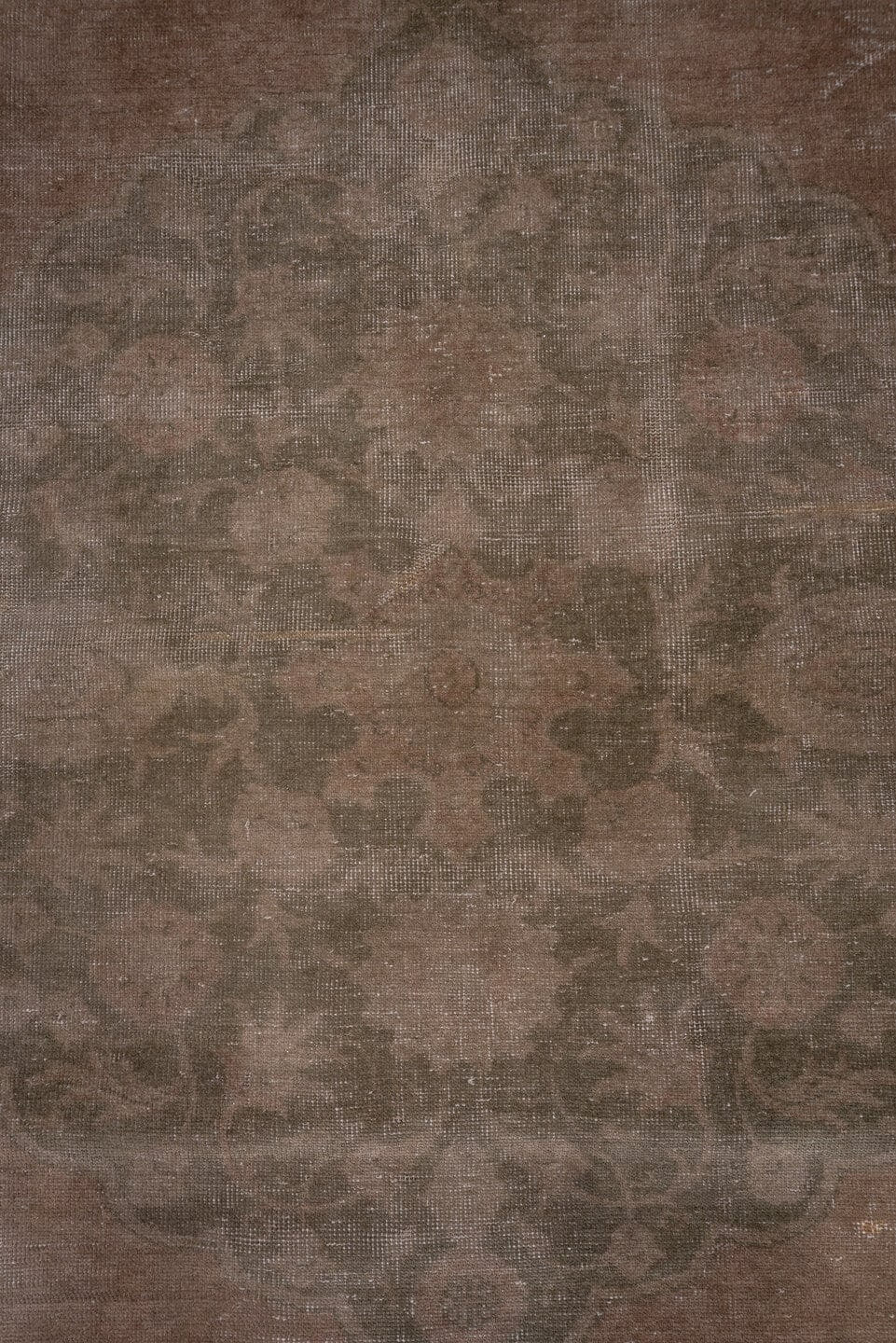 12' x 19' one-of-a-kind handmade antique Oushak oversize rug. Color palette: taupe, beige, blush, sage, ivory, gray, pink