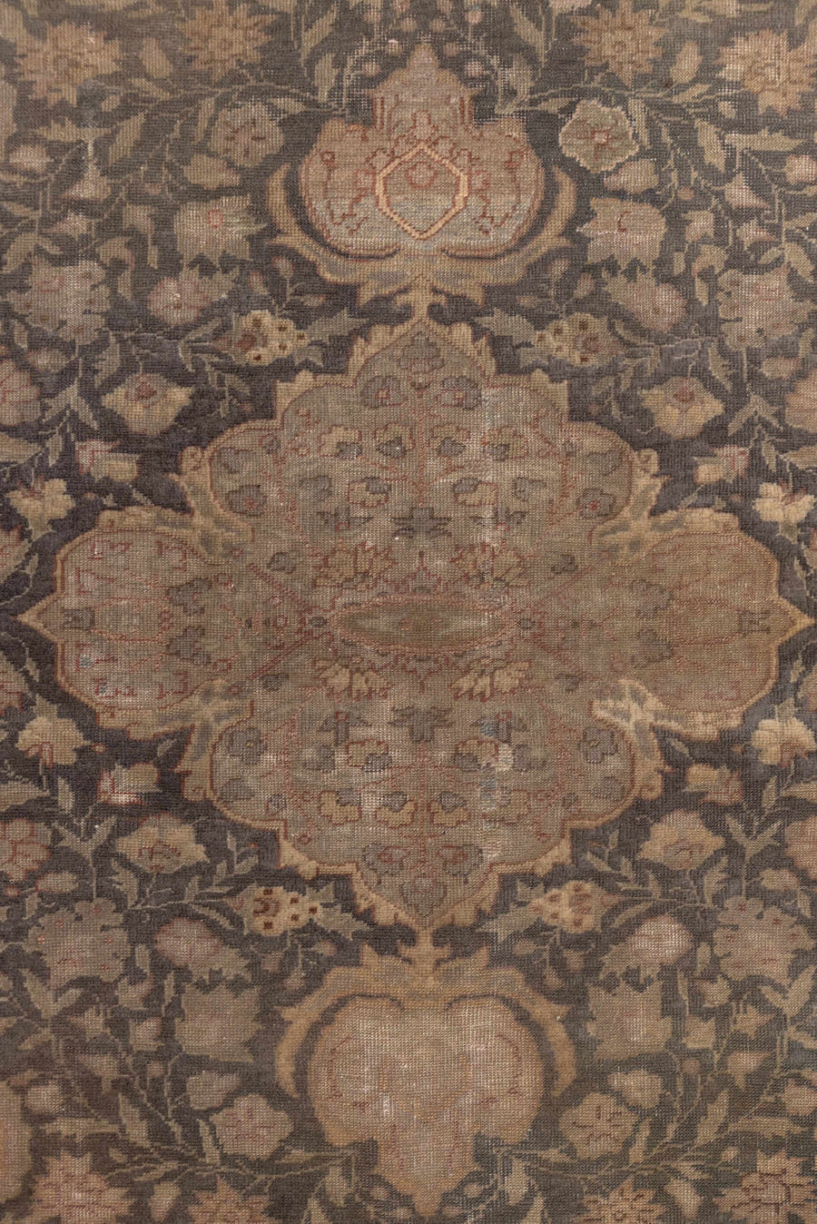 4' x 6' one-of-a-kind handmade antique Sivas small size rug. Color palette: taupe, rose, charcoal, camel, terra cotta, beige
