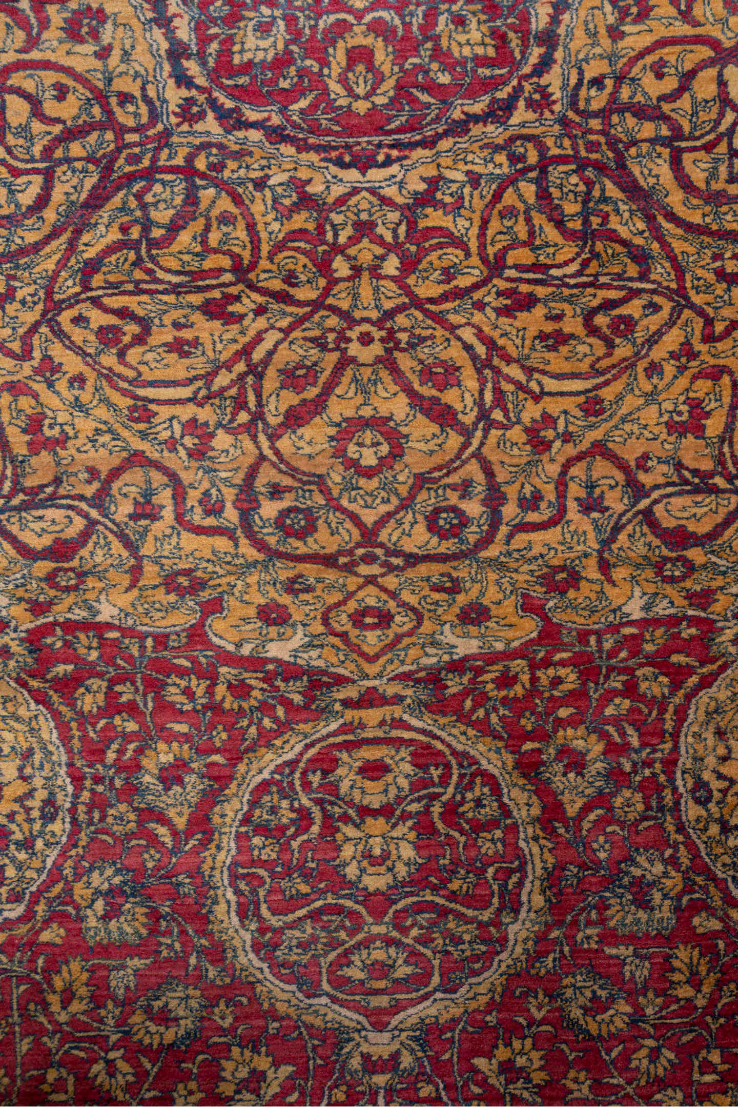 17' x 32' one-of-a-kind handmade vintage Agra oversize rug. Color palette: brown, gray, pink, red
