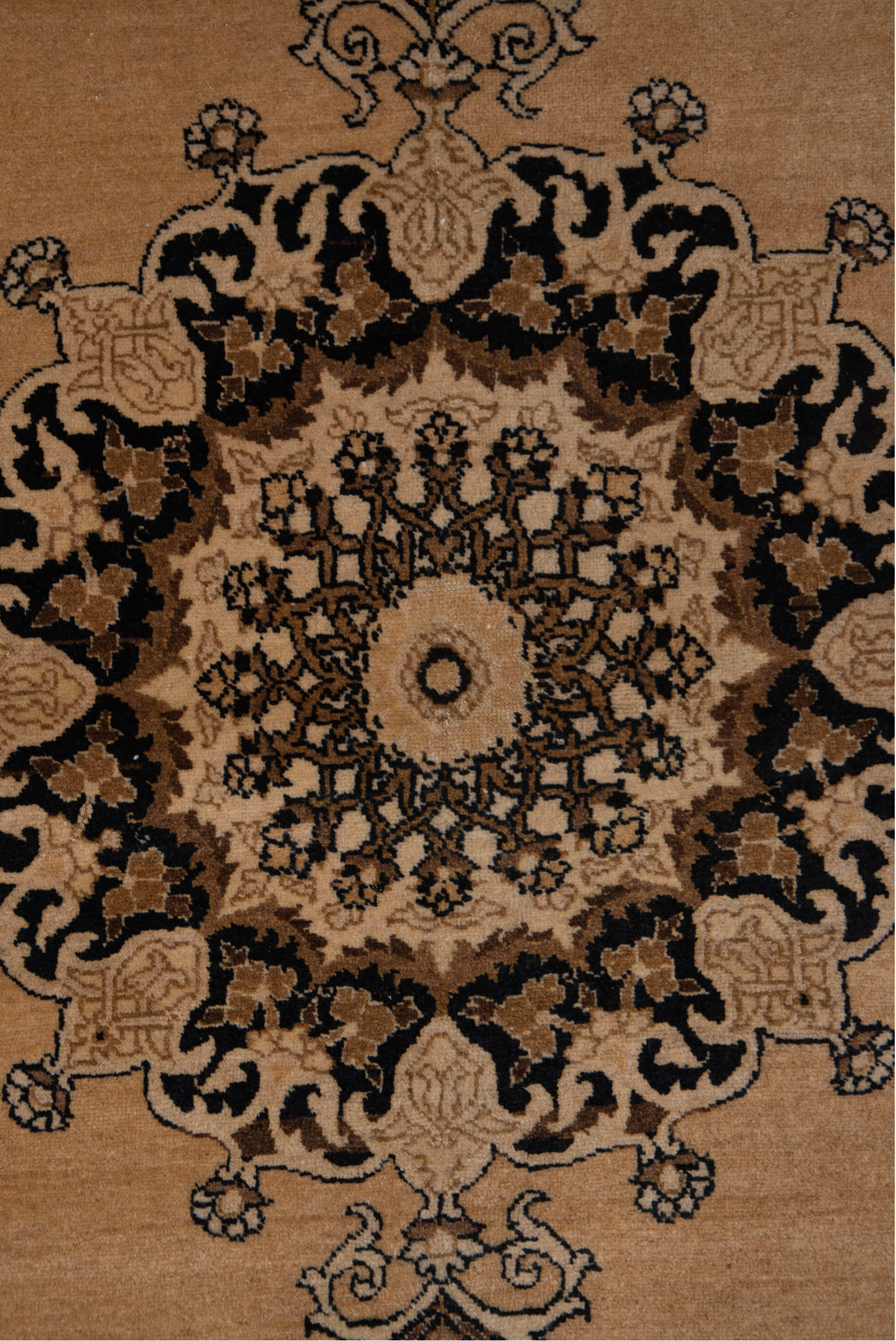 4' x 6' one-of-a-kind handmade antique Tabriz small size rug. Color palette: camel, brown, ivory, walnut, taupe, charcoal