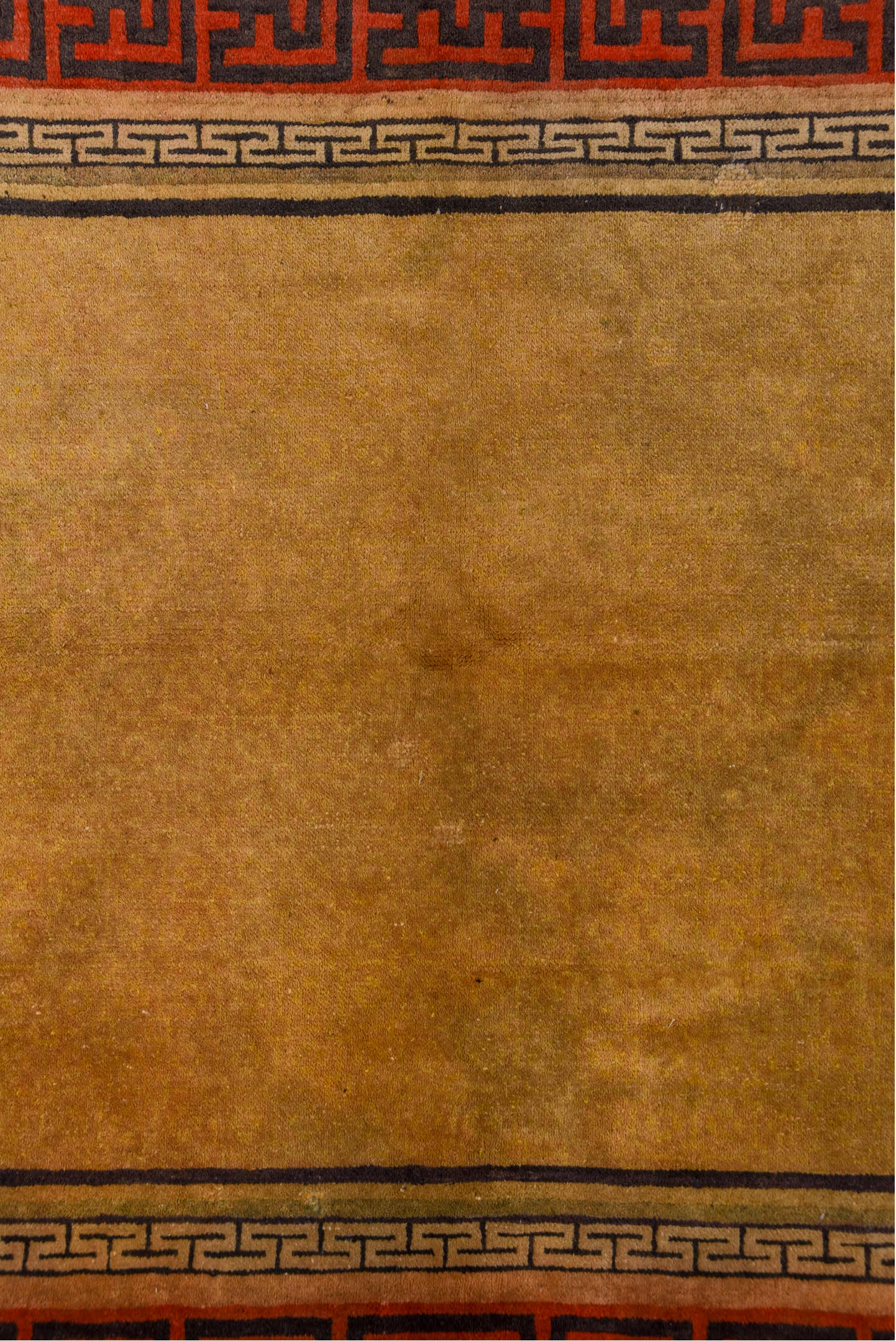 3' x 6' one-of-a-kind handmade vintage Chinese small size rug. Color palette: camel, red, charcoal, ivory, tan, beige, gray