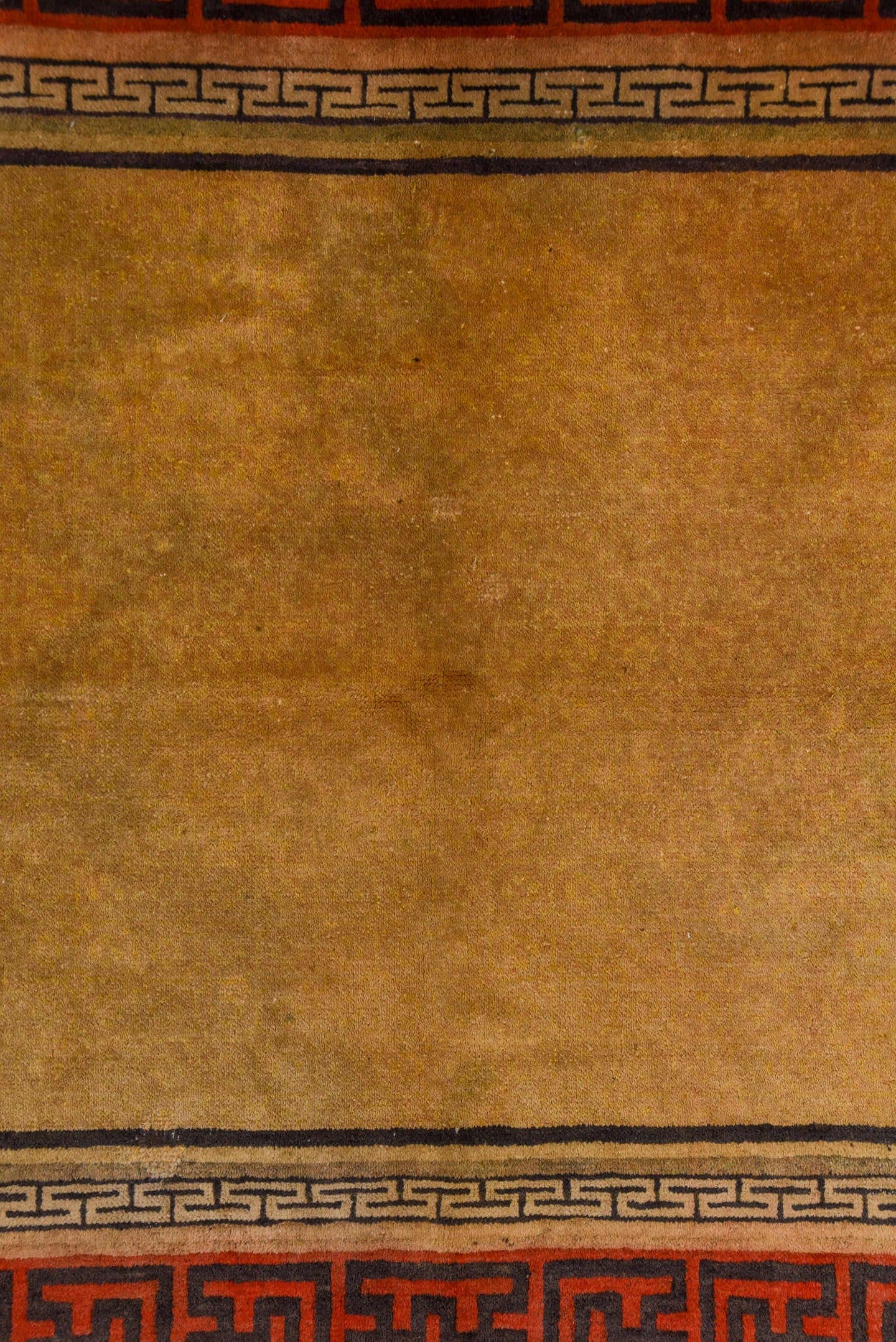 3' x 6' one-of-a-kind handmade vintage Chinese small size rug. Color palette: camel, red, charcoal, ivory, tan, beige, gray