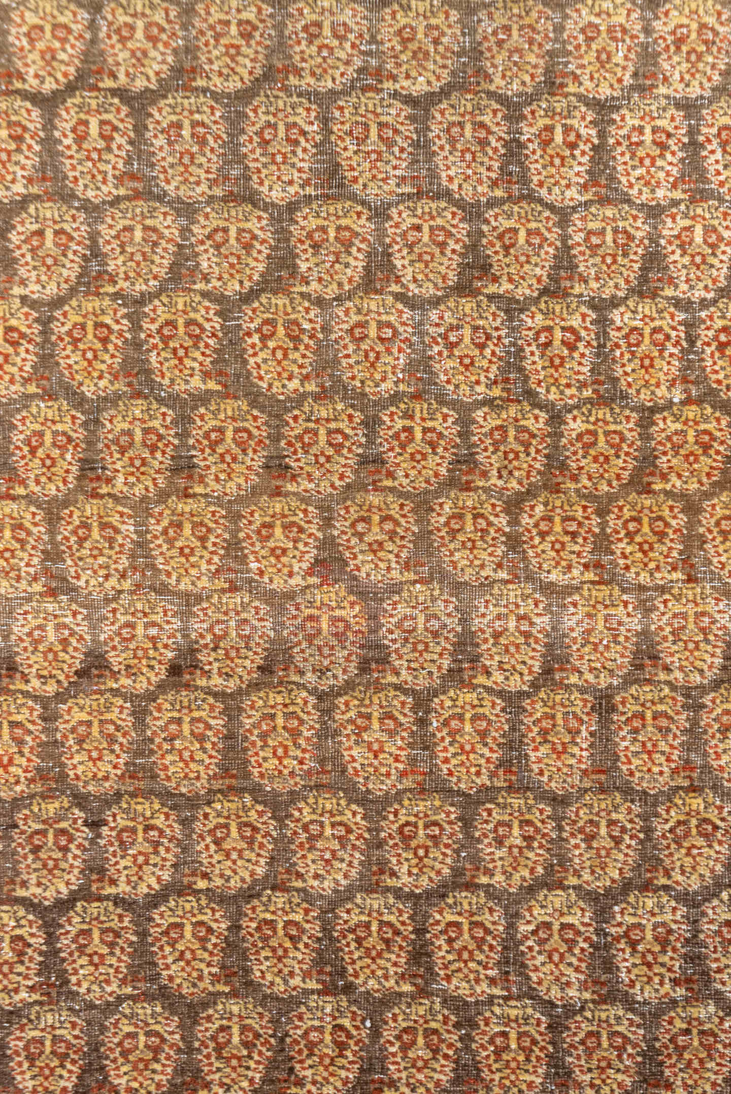 4' x 5' one-of-a-kind handmade vintage Tabriz small size rug. Color palette: rust, ivory, brown, camel, taupe, terracotta