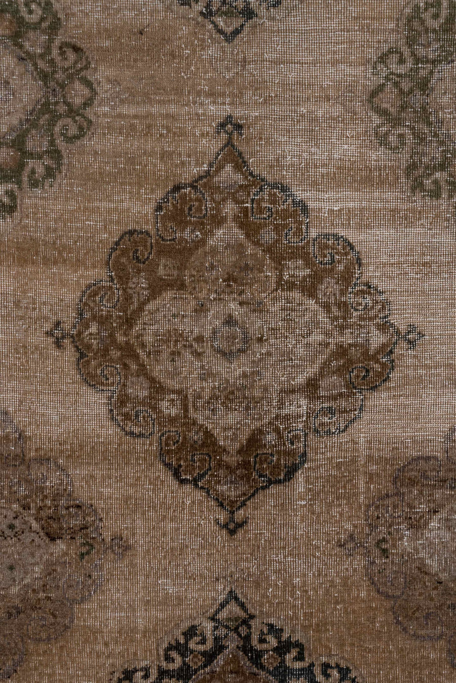 5' x 13' one-of-a-kind handmade vintage Oushak runner rug. Color palette: taupe, beige, brown, slate, ivory, sage, charcoal