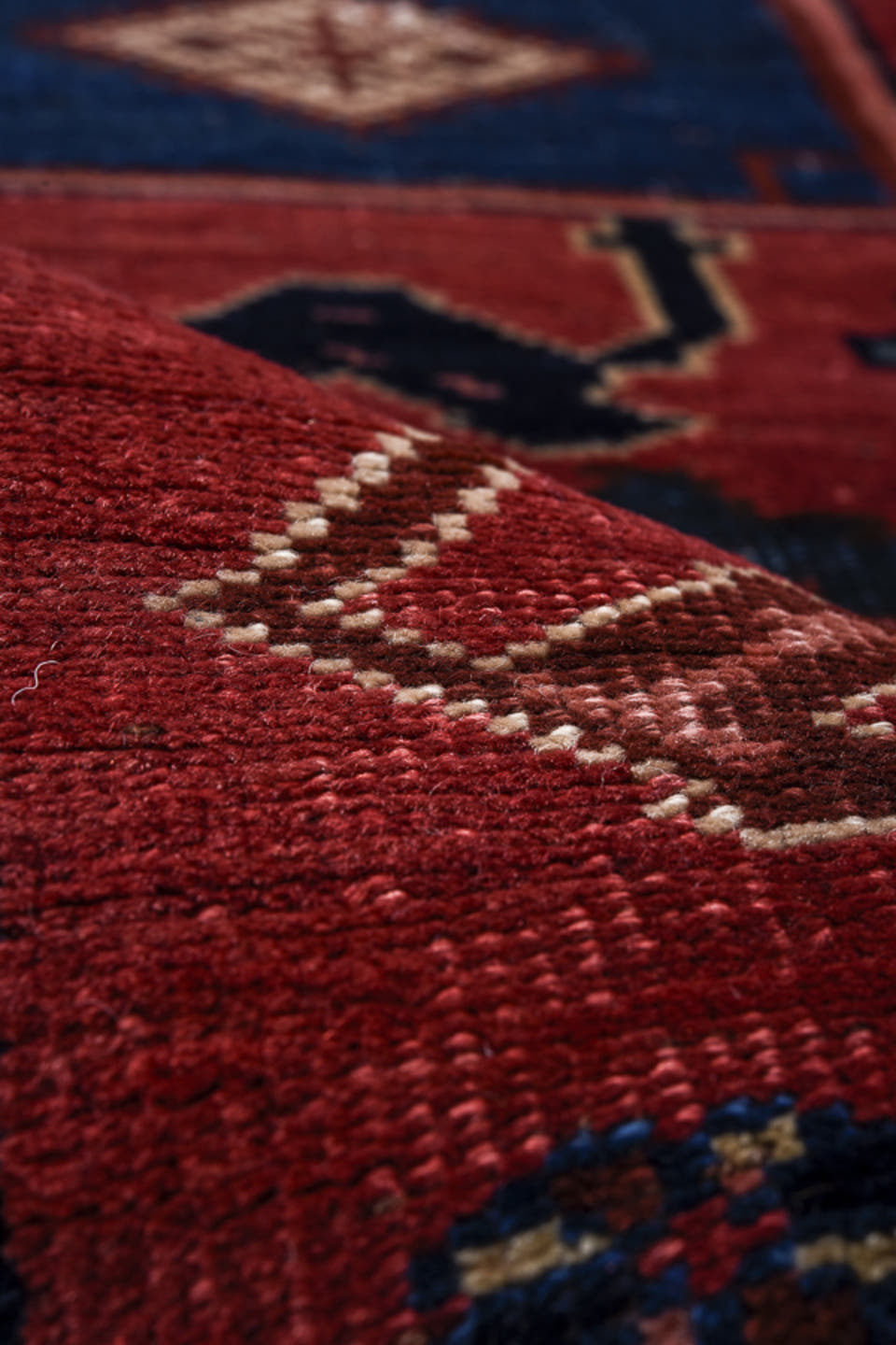 2' x 14' one-of-a-kind handmade antique Bidjar runner rug. Color palette: rust, navy, ivory, crimson, camel, slate, charcoal