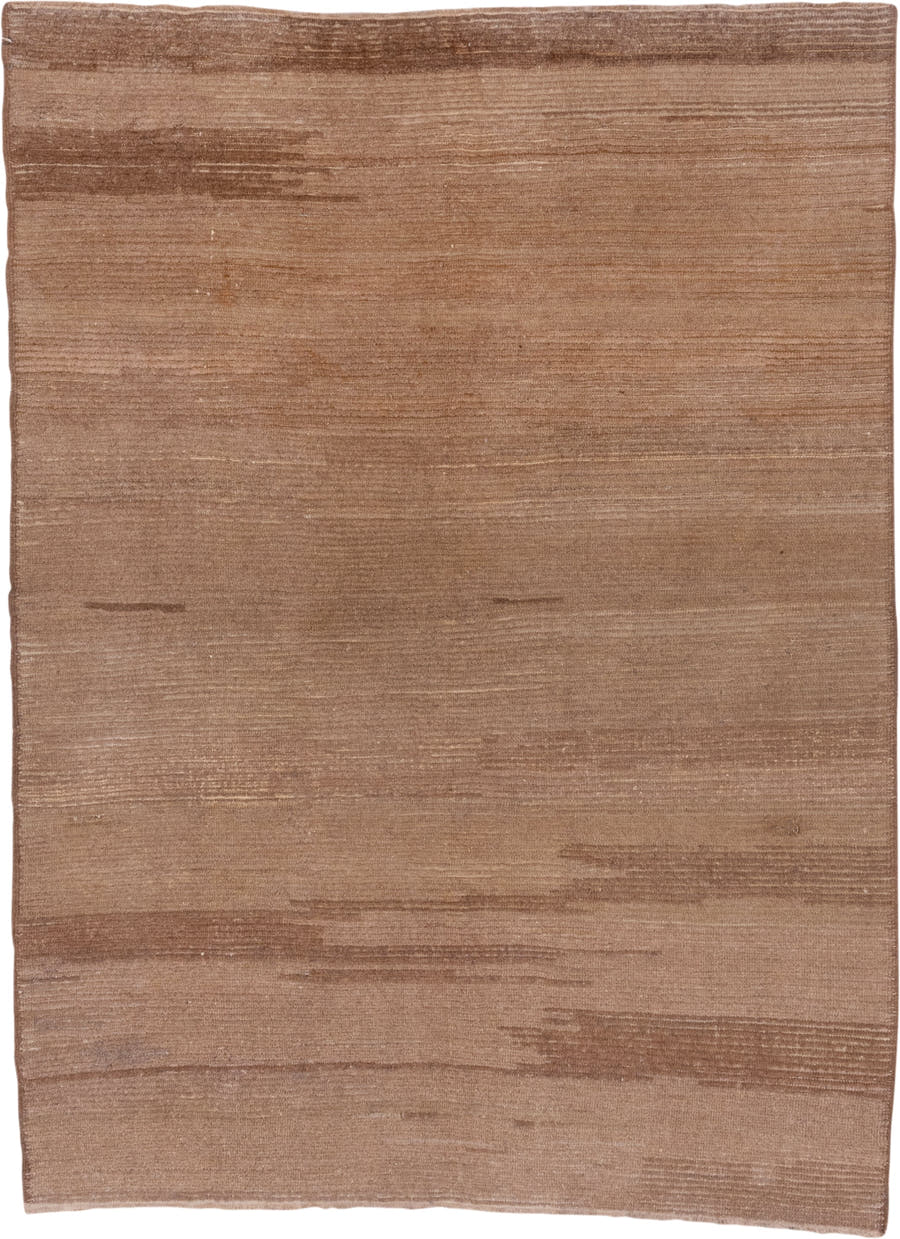 6' x 8' one-of-a-kind handmade vintage Tulu medium size rug. Color palette: taupe, camel, beige, brown, gray