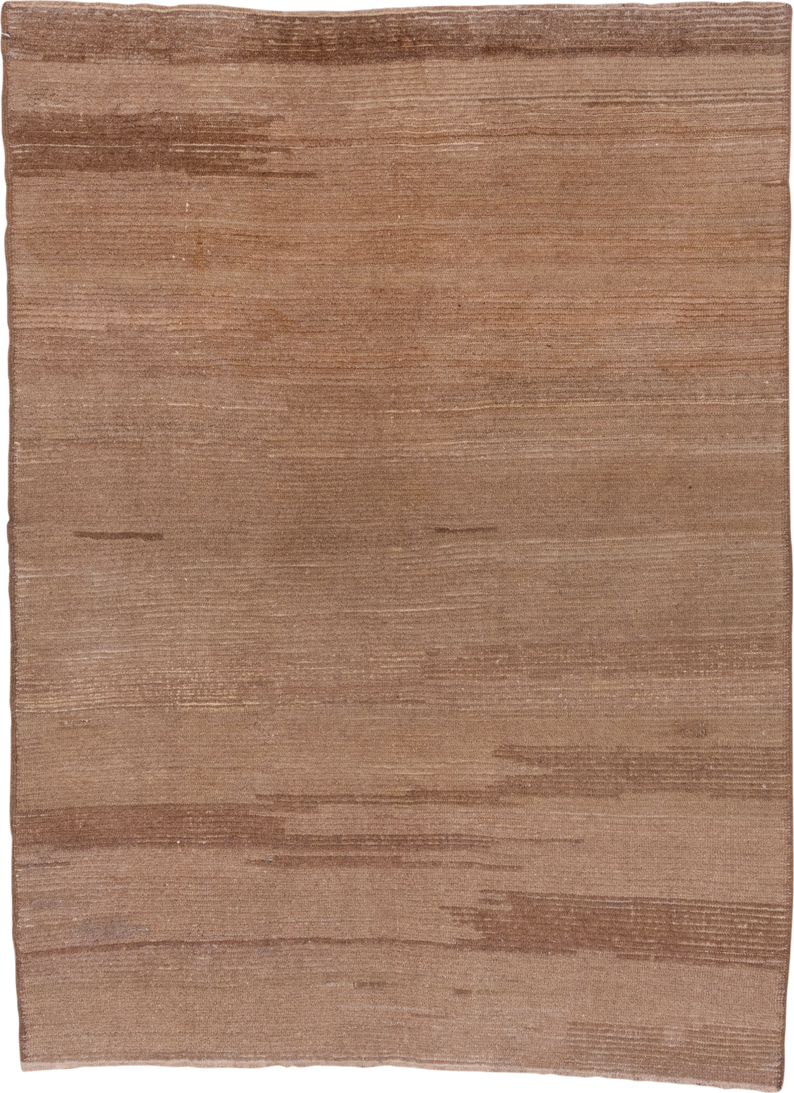 6' x 8' one-of-a-kind handmade vintage Tulu medium size rug. Color palette: taupe, camel, beige, brown, gray