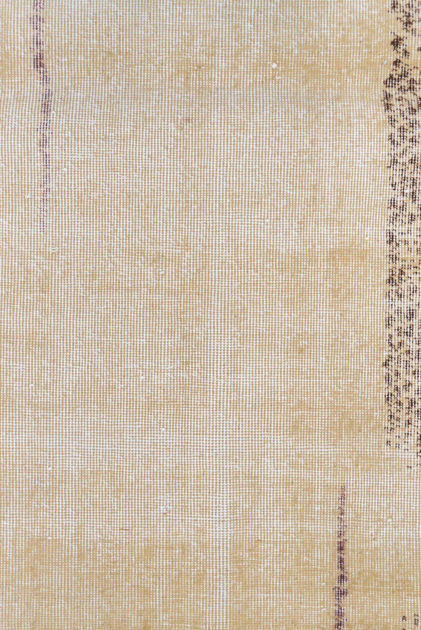 3' x 6' one-of-a-kind handmade vintage Oushak small size rug. Color palette: beige, ivory, taupe, brown, sage, lavender
