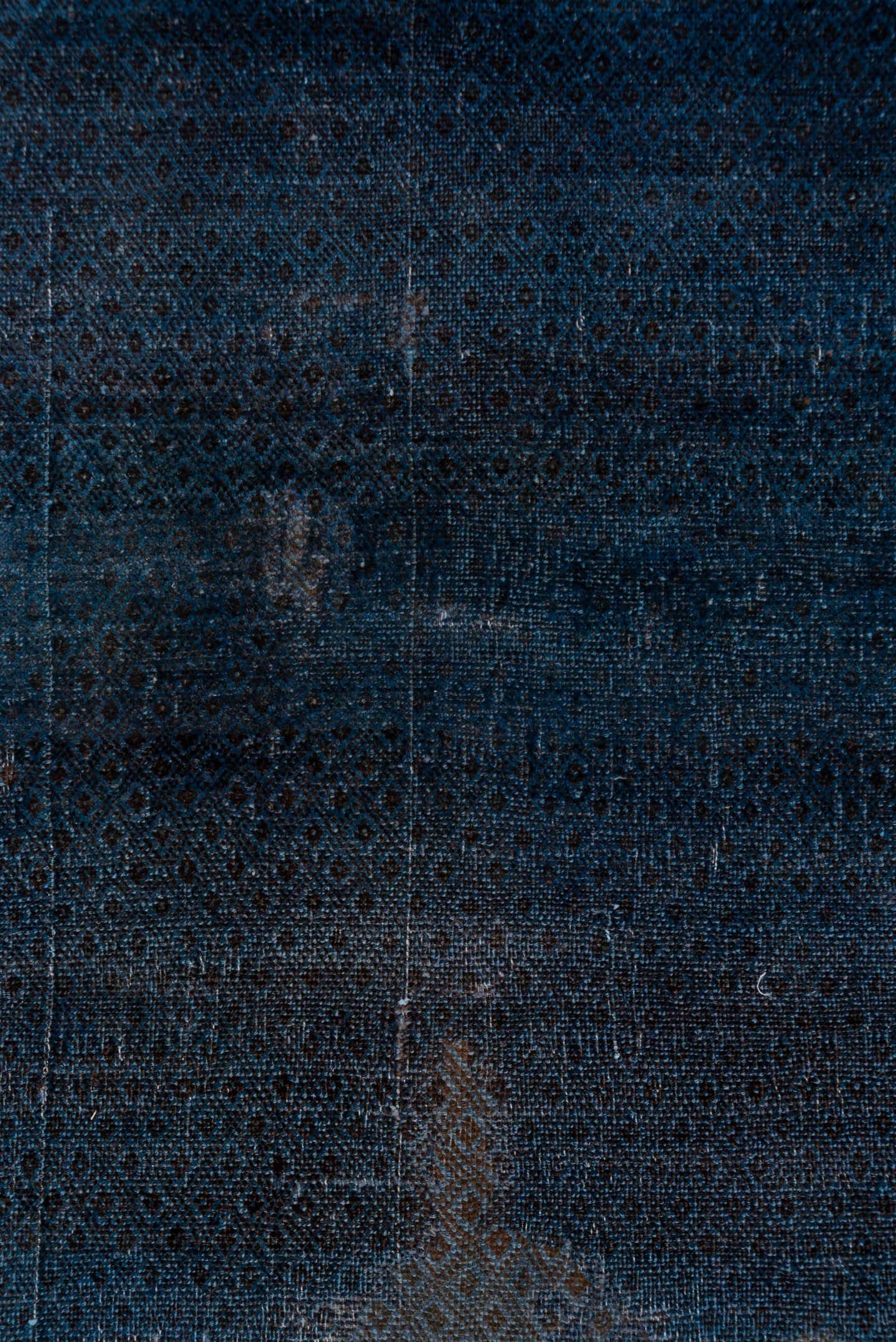5' x 9' one-of-a-kind handmade vintage Oushak medium size rug. Color palette: indigo, navy, charcoal, slate, taupe, purple